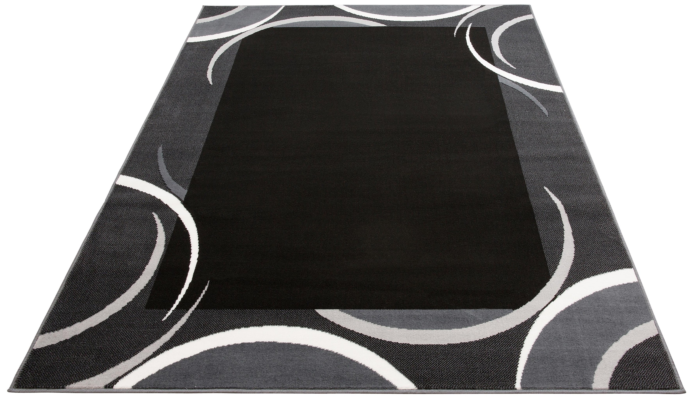 my home Teppich »Noah«, rechteckig, 7 mm Höhe, weiche Haptik, Teppich mit Bordüre, Kurzflor, verspieltes Design