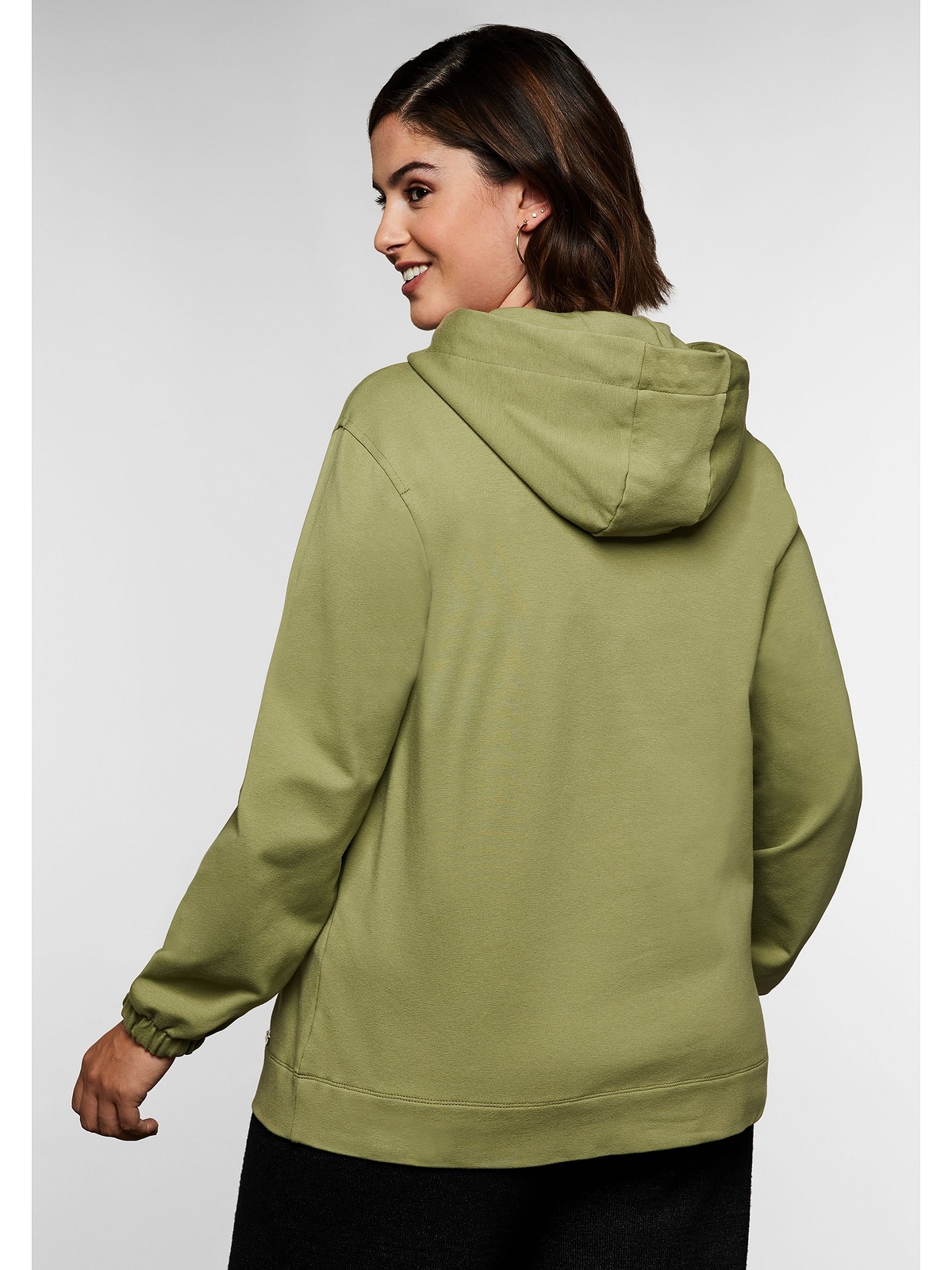 Sheego Kapuzensweatshirt »Große Größen«, mit Reißverschluss und Bindeband