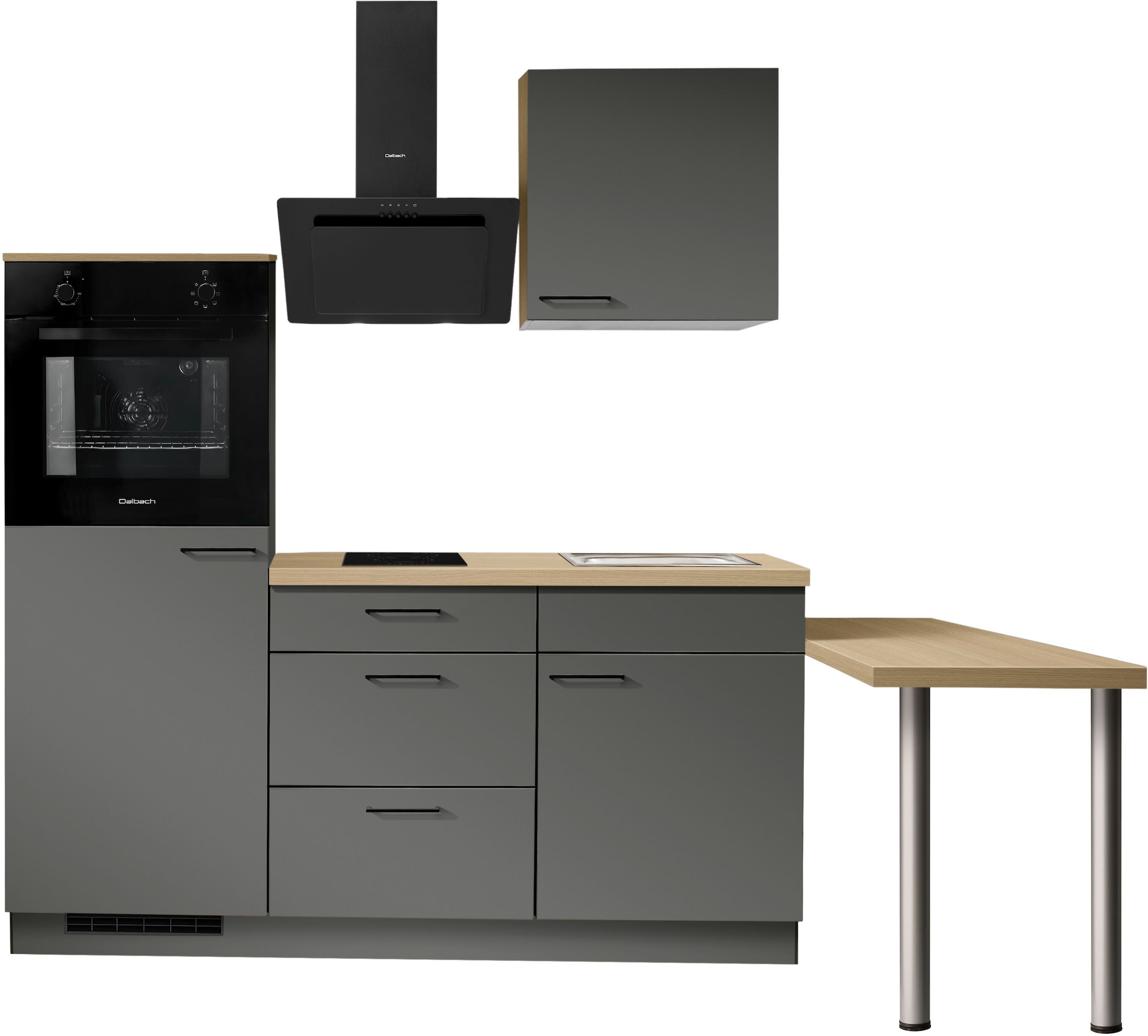 KOCHSTATION "KS-Solmera" Breite 240cm, vormontiert, wahlweise mit E-Geräten
