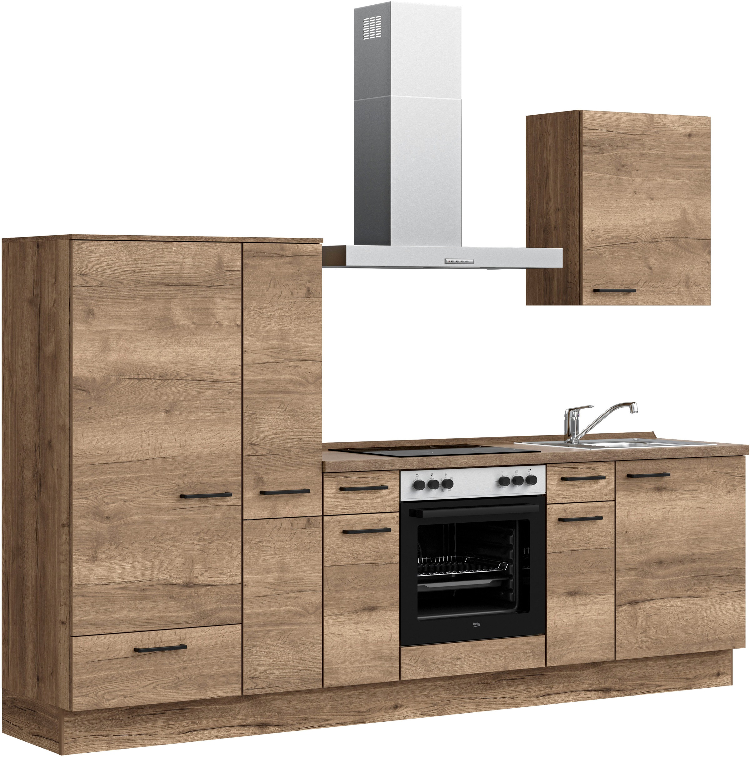nobilia® Küchenzeile »"Structura I"«, vormontiert, Ausrichtung wählbar, Breite 270 cm, wahlw. mit E-Geräten