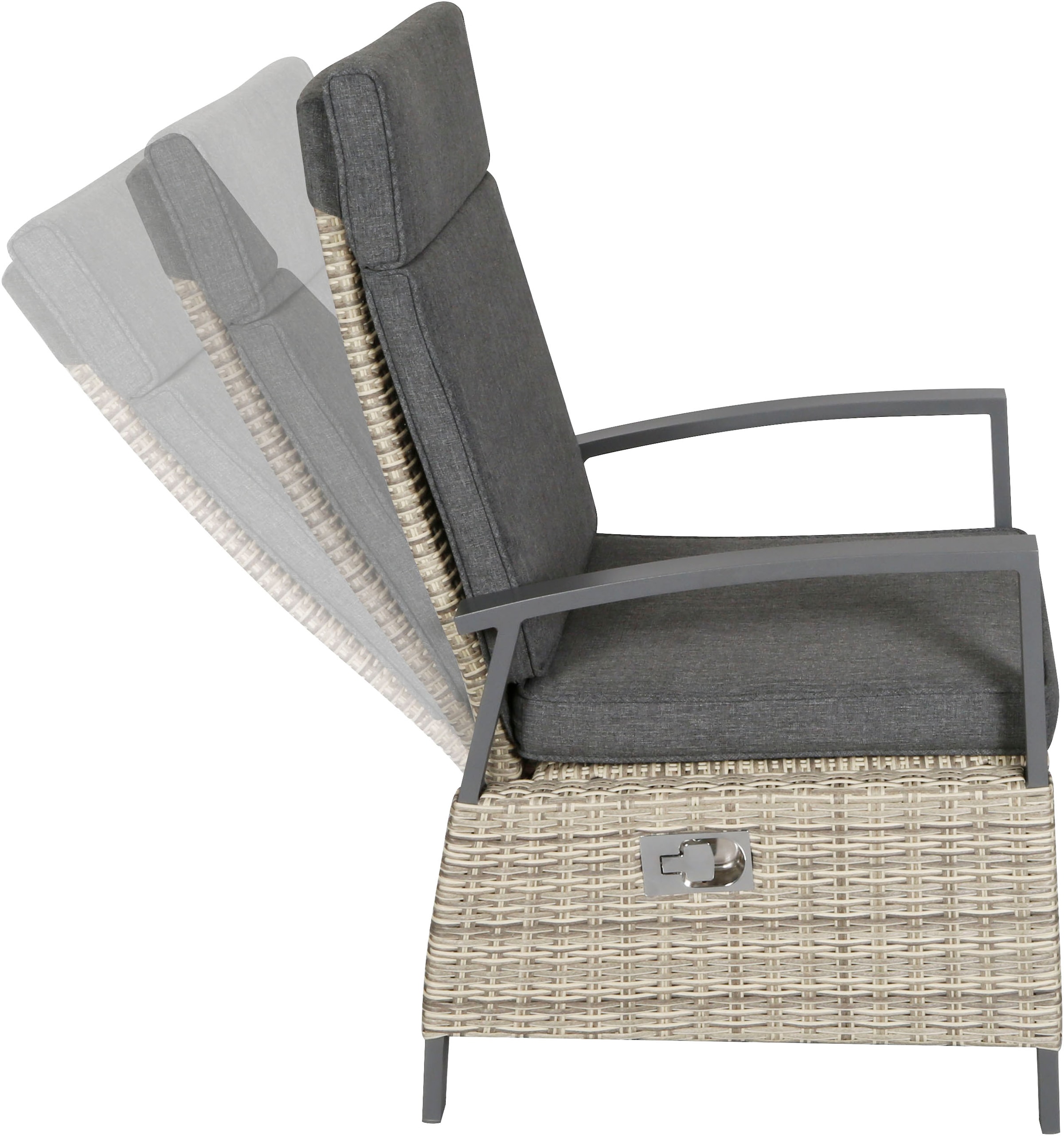 KONIFERA Garten-Essgruppe »Menton« Set, 6x Stuhl, 6x Auflage, 1x Tisch, 13 tlg. bestehend aus 6 Sesseln mit 6 Sitzauflagen und 1 Tisch