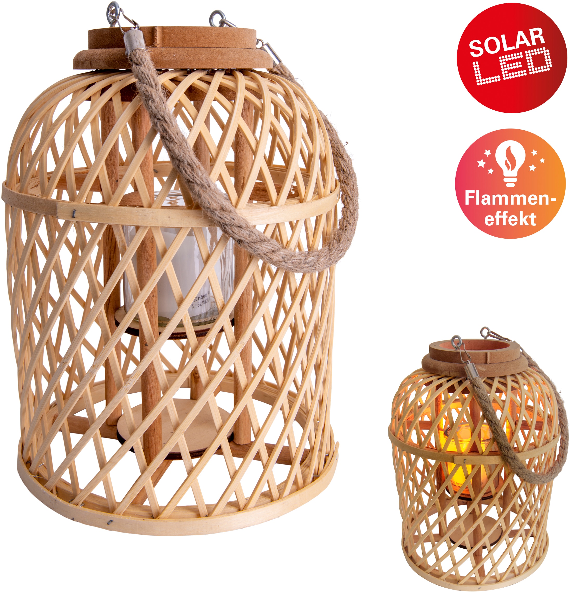 näve BAUR »Basket«, kaufen flammig-flammig, Leuchte>>Basket Solarleuchte | 1 LED Outdoor