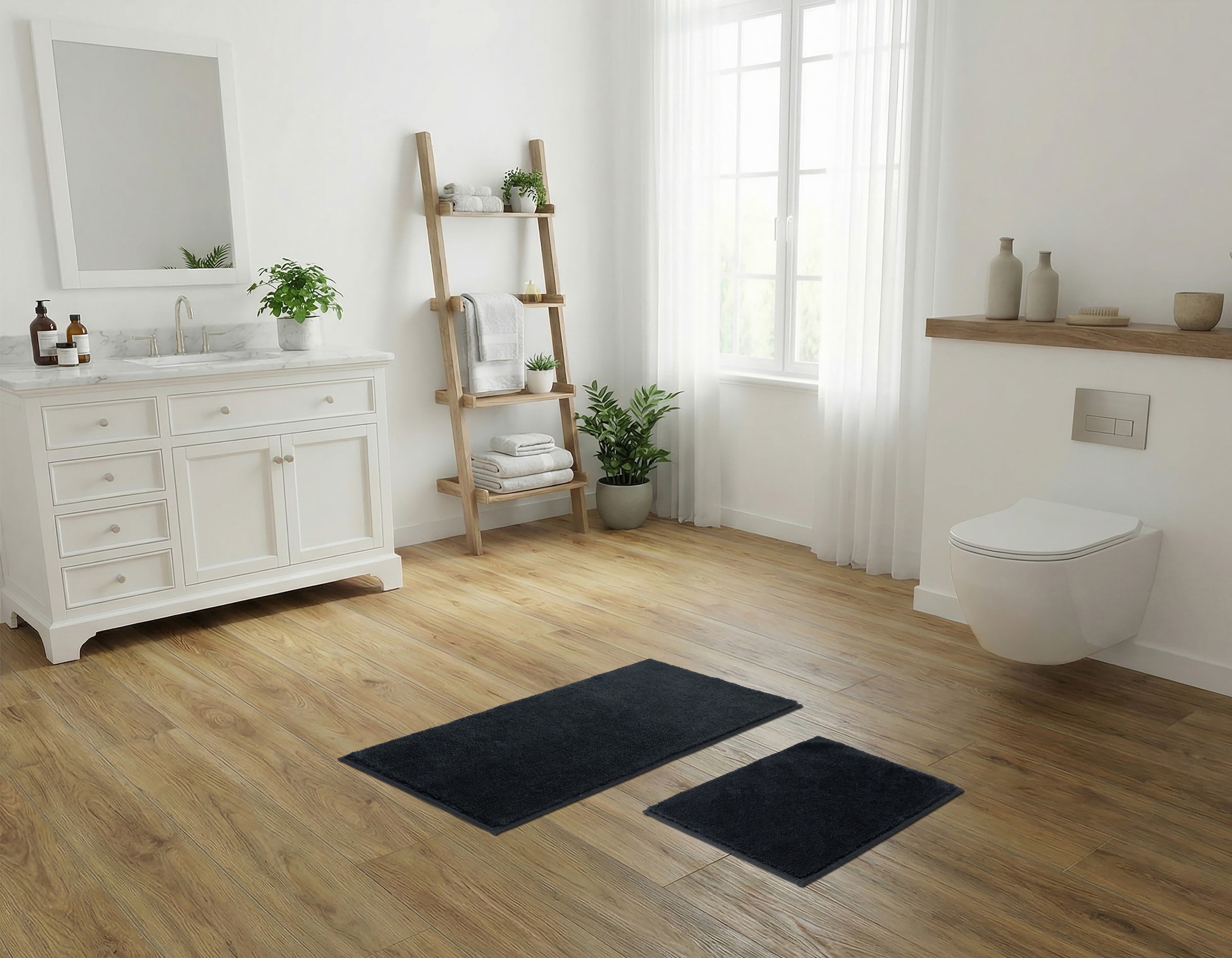OTTO home Badematte »Cali, Badvorleger, Badezimmer Teppich, Duschvorleger« Höhe 10 mm rutschhemmend beschichtet fußbodenheizungsgeeignet | schnell trocknend weich, Uni Farben, auch als Teppich erhältlich