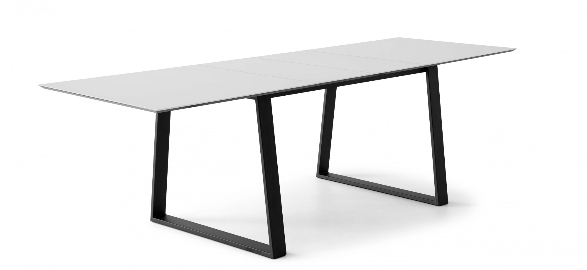 Hammel Furniture Esstisch »Meza Designtisch mit Auszugsfunktion und 2 Einlegeplatten«, (1 St.), rechteckige Tischplatte MDF, Trapez Metallgestell