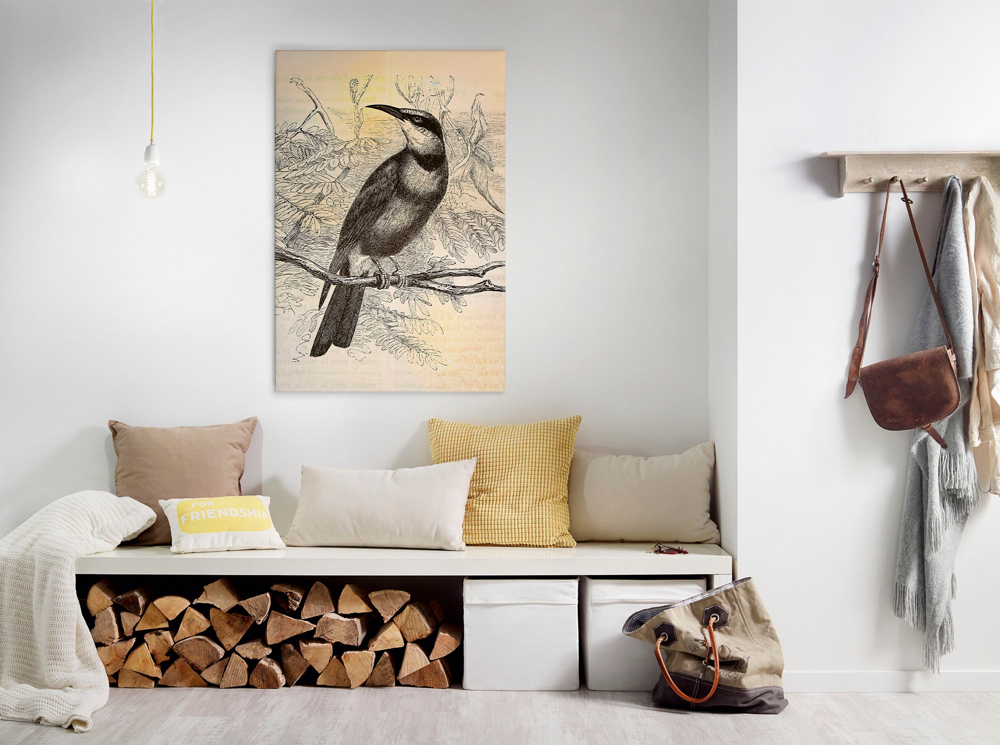 A.S. Création Leinwandbild "vintage birds" Gemälde Kunst 1 Stk. tlg. Vogel Keilrahmen Bild Leinwand-Bild Wohnzimmer modern Wandbild Kinder