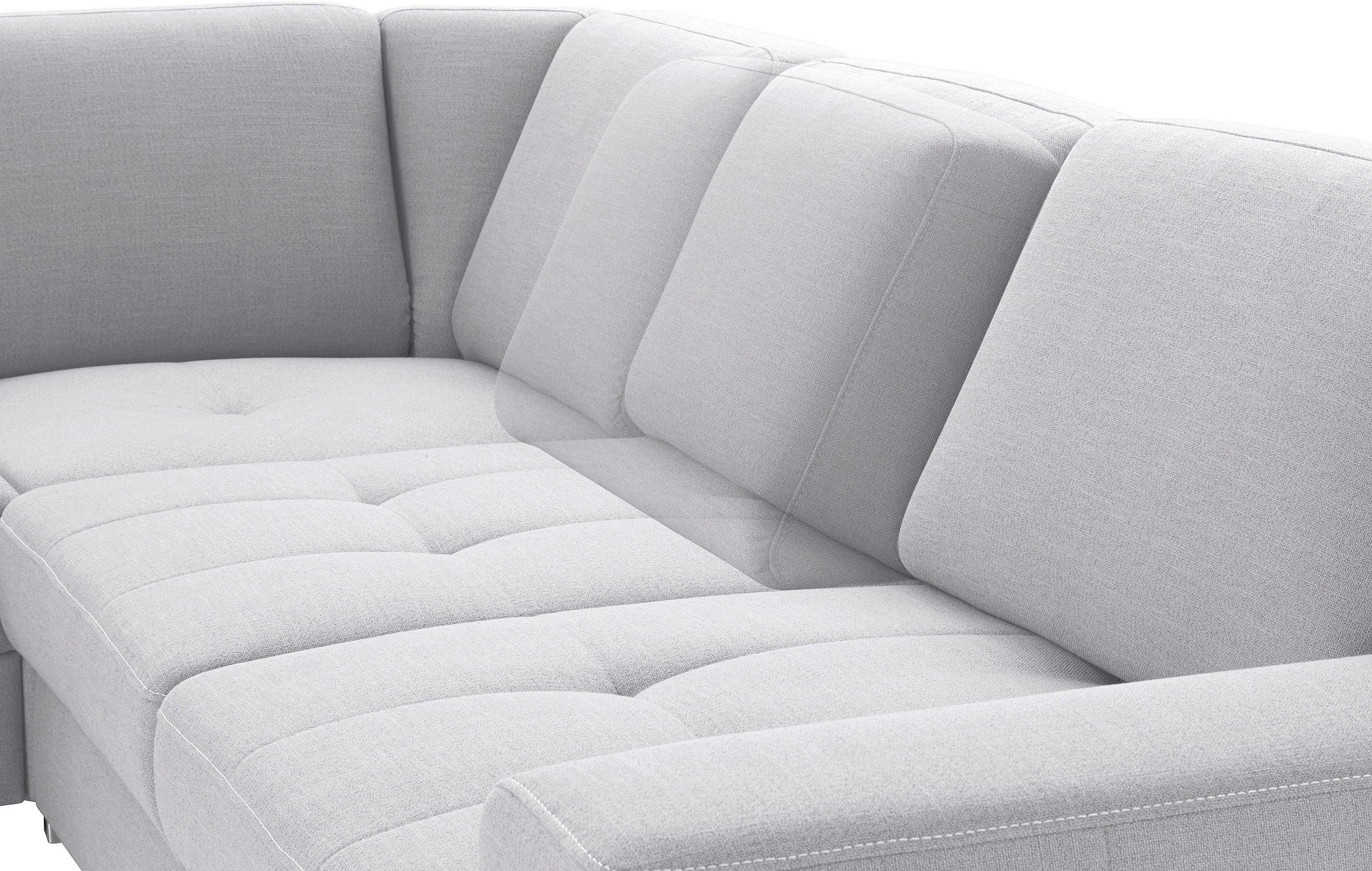 sit&more Ecksofa »Santorini L-Form«, mit Federkern und Sitztiefenverstellung, wahlweise mit Bettfunktion