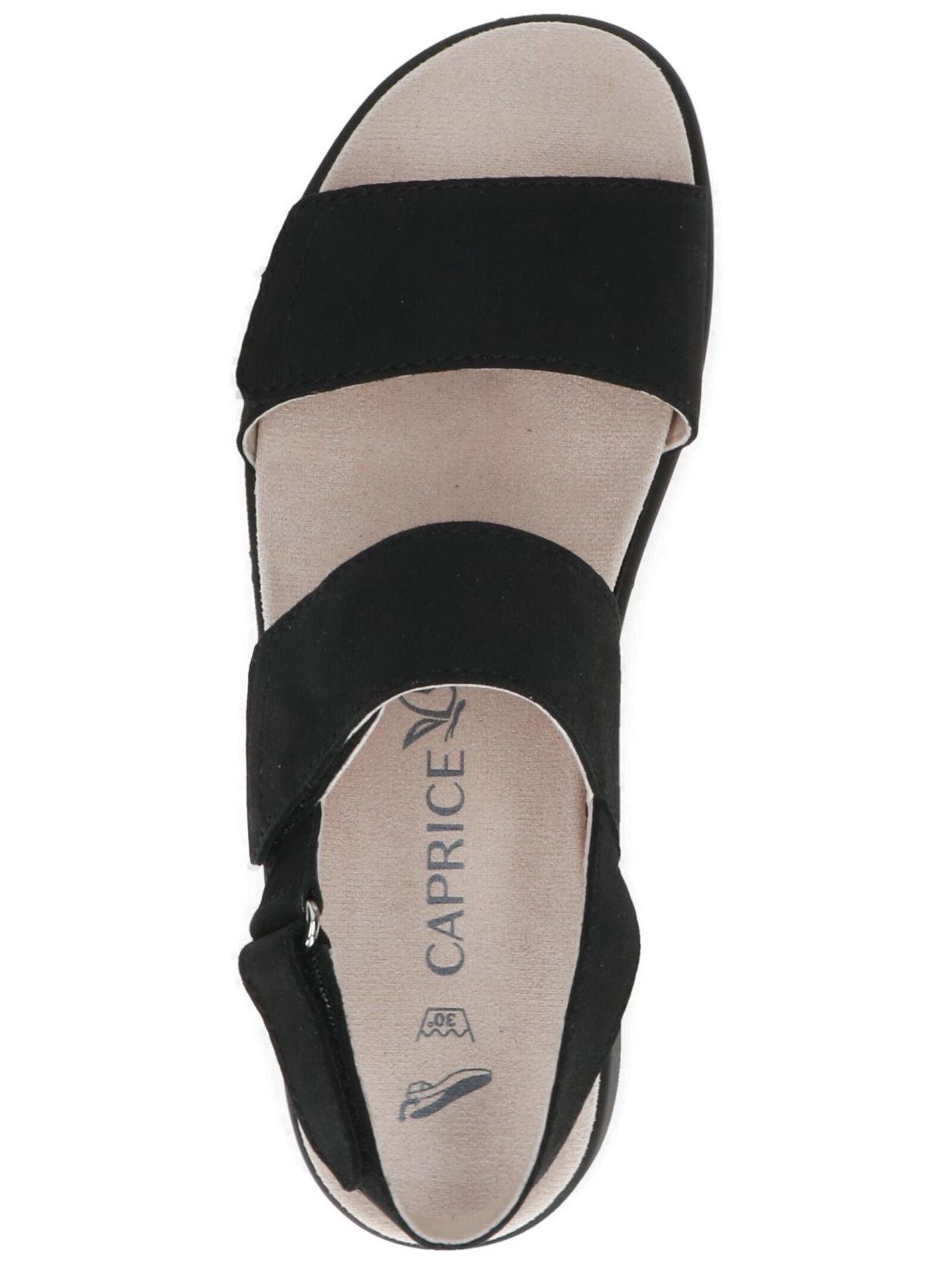 Riemchensandale CAPRICE "Caprice Sandalen Nubukleder", Damen, Gr. 38, schwarz, Nubukleder, Schuhe Riemchensandale 2