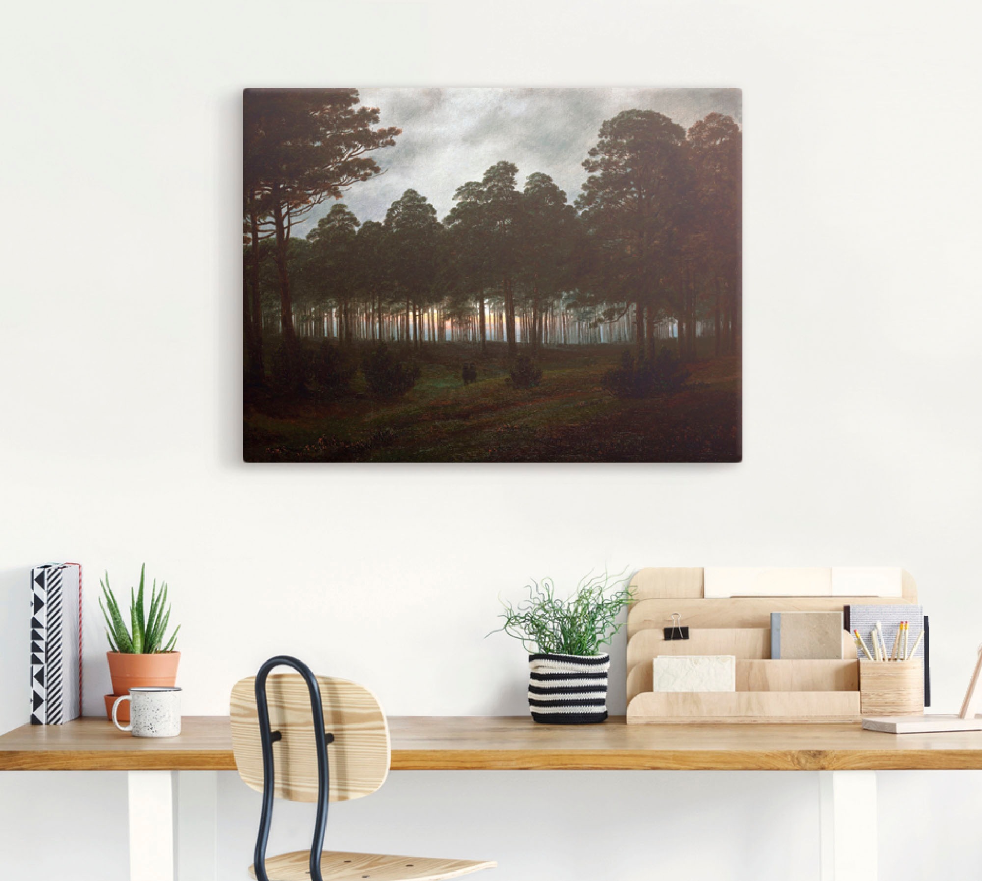 Artland Leinwandbild »Der Abend, um 1820/21«, Wald, (1 St.), auf Keilrahmen gespannt