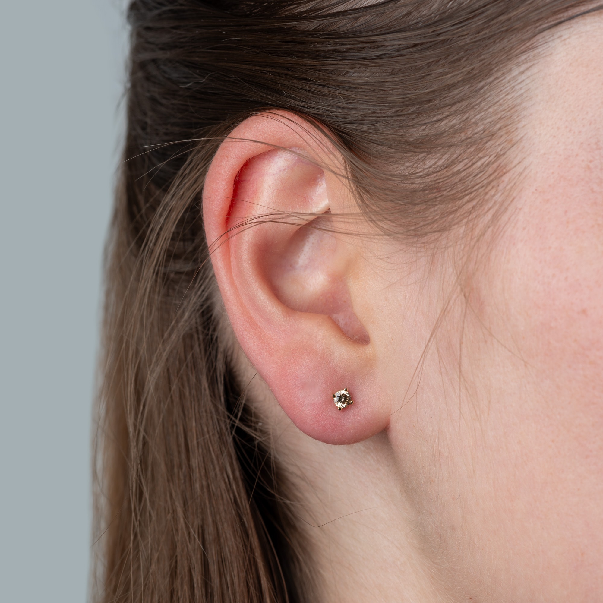 Orolino Paar Ohrstecker »585/- Gelbgold 2 Brill. 0,25 ct. braun«