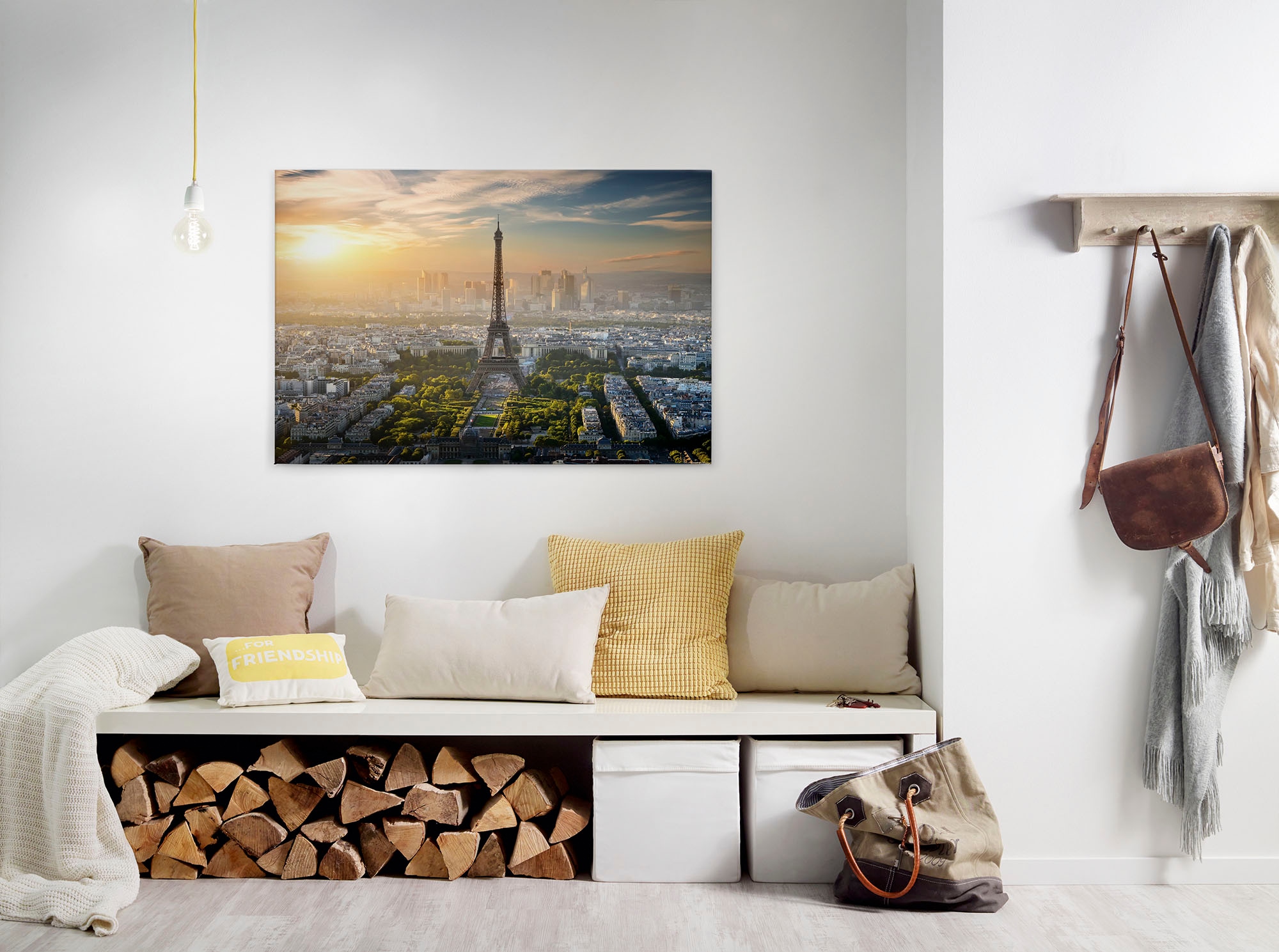 A.S. Création Leinwandbild "Eiffel Tower", Paris, (1 St.), Paris Keilrahmen Bild Eiffelturm
