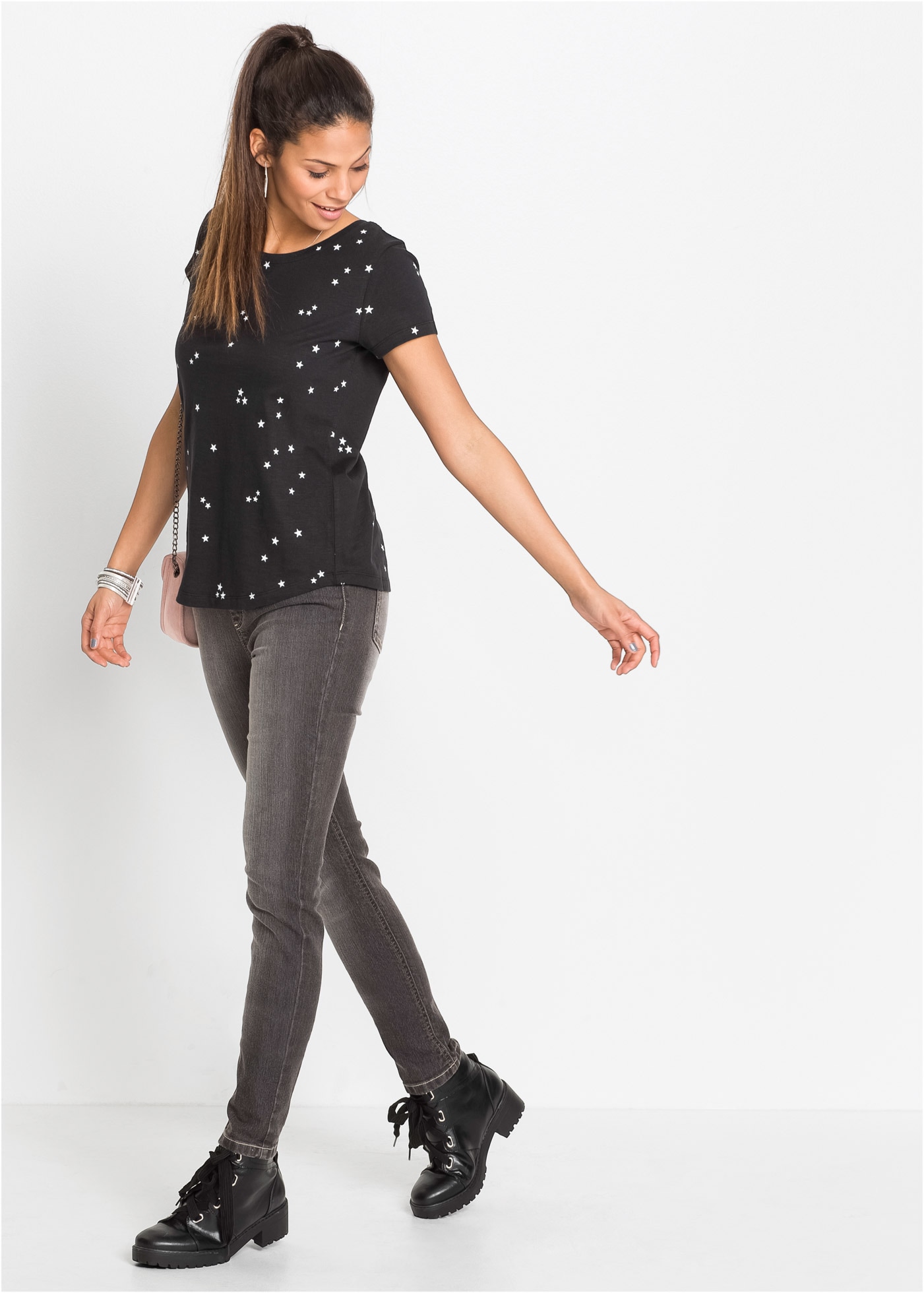 bonprix T-Shirt Shirt aus reiner Baumwolle