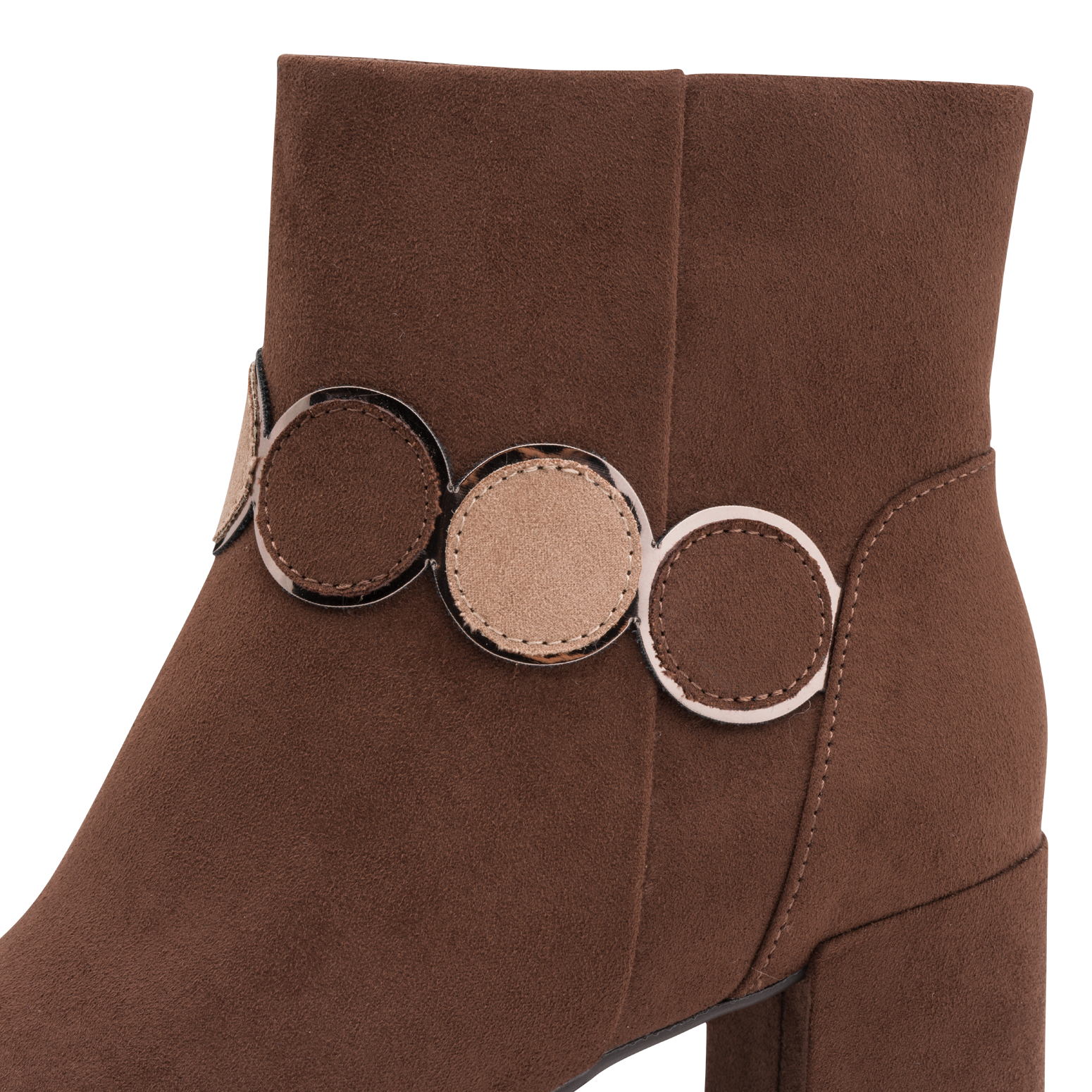 MARCO TOZZI Stiefelette  Blockabsatz, Ankle Boots, mit eleganter Zierkette und Kontrastbesätzen