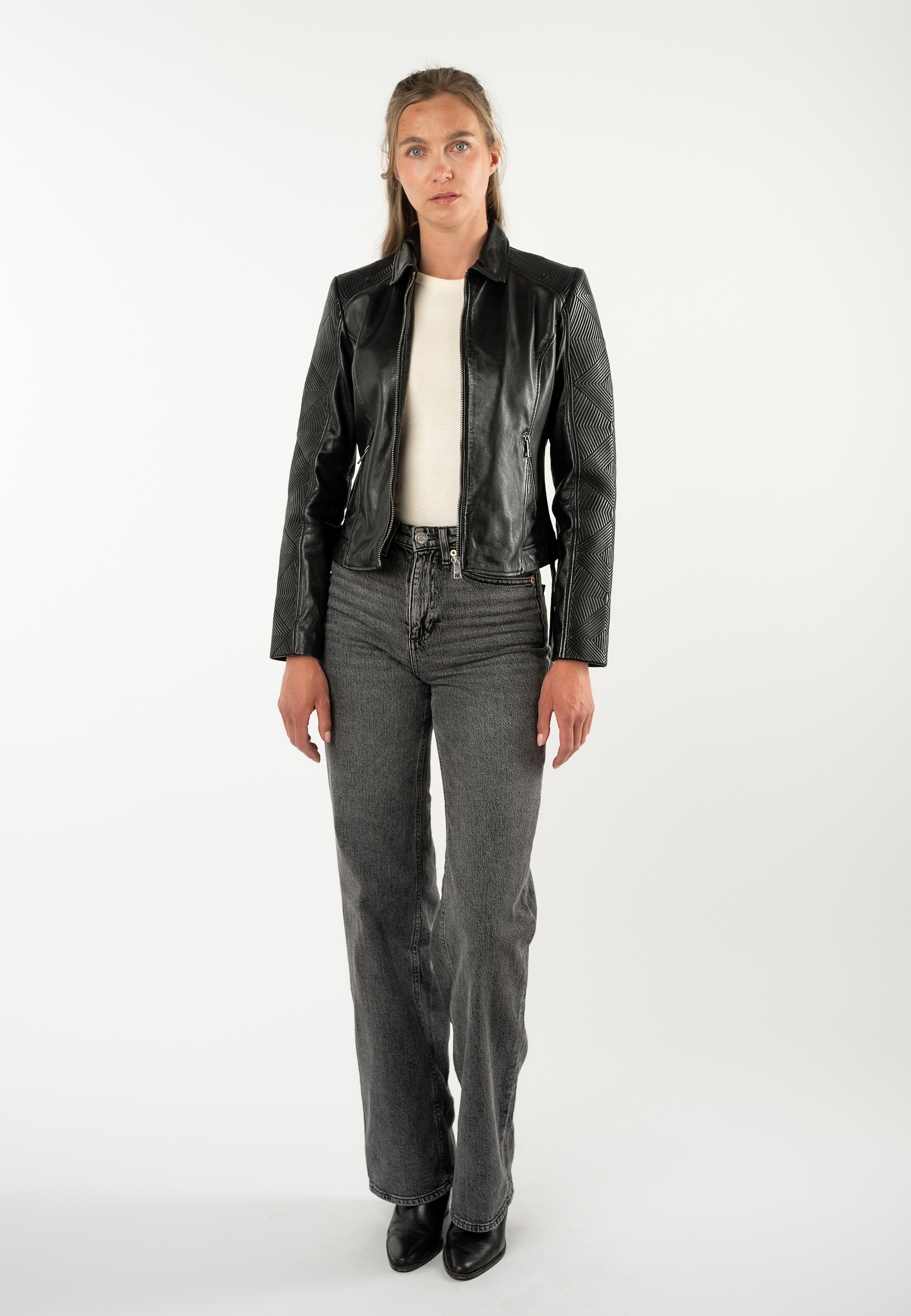 Mauritius Lederjacke »MWNova SF« mit betonter Ärmel- und Schulterpartie, Slim Fit