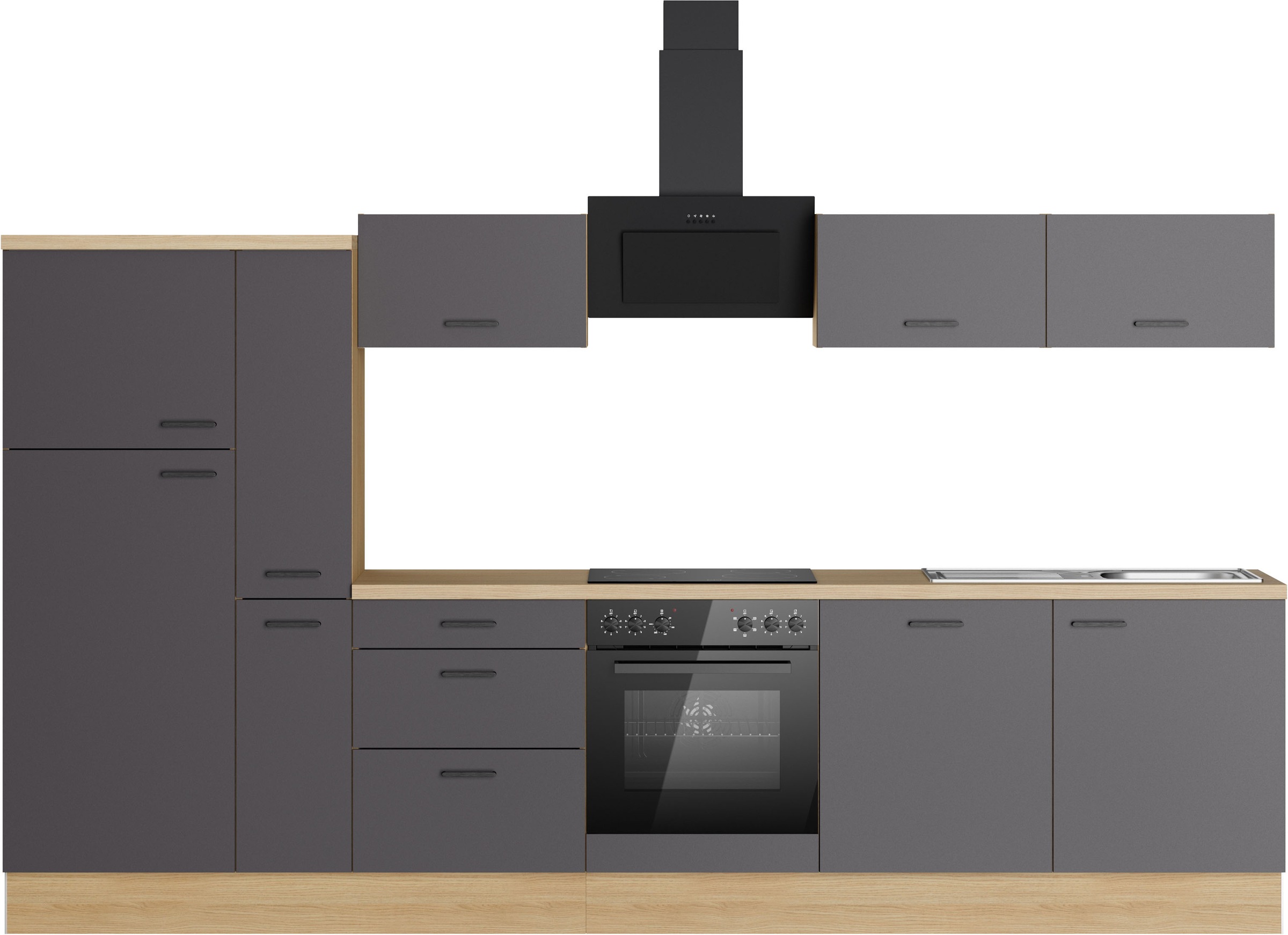 KOCHSTATION Küchenzeile "KS-Sion" Breite 330 cm, schnelle Montage mit OPTIsnap, wahlweise mit E-Geräten