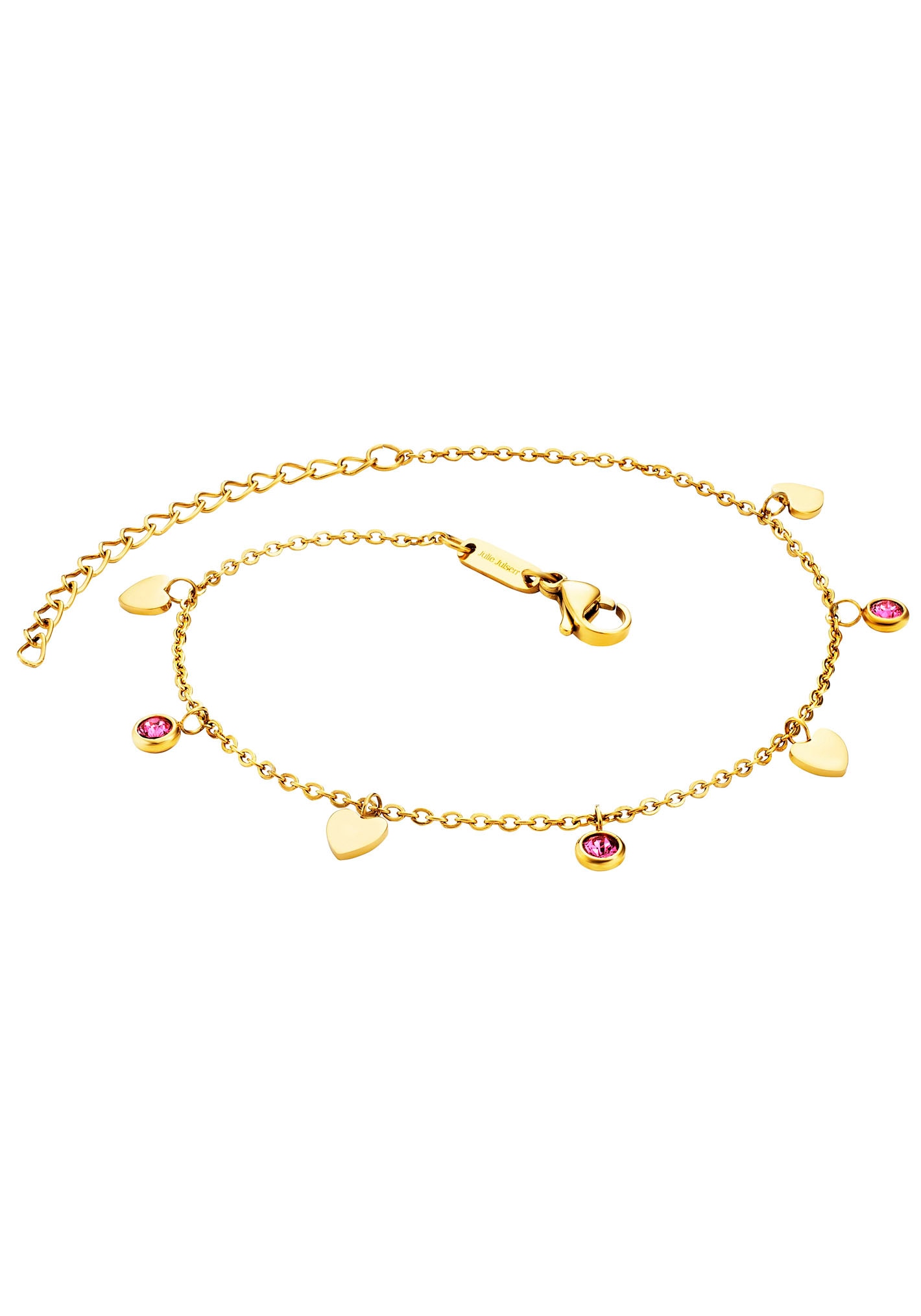 Julie Julsen Fußkette mit Anhänger »ANKLET, HEARTS, JJAC29215G, JJAC29215S«, mit Zirkonia (synth.)