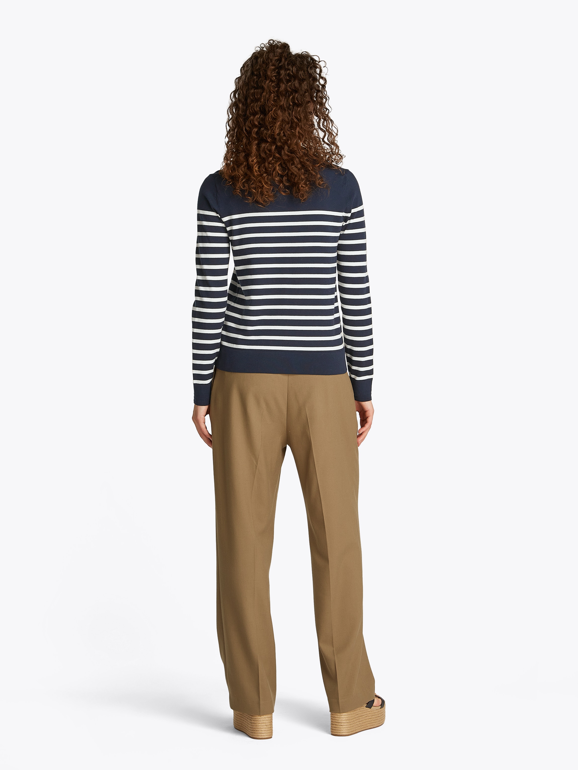 Tommy Hilfiger Rundhalspullover »CO JERSEY STITCH LS C-NK SWT«, mit Logostickerei