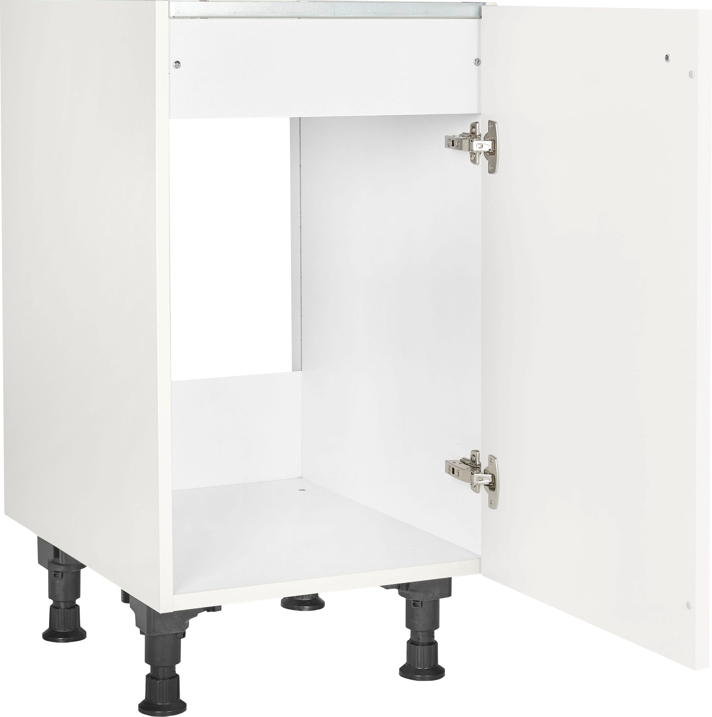 nobilia® Spülenschrank »"Cascada", Ausrichtung wählbar, vormontiert, in den Breiten«, 45 und 60 cm, mit höhenverstellbaren Sockelfüßen