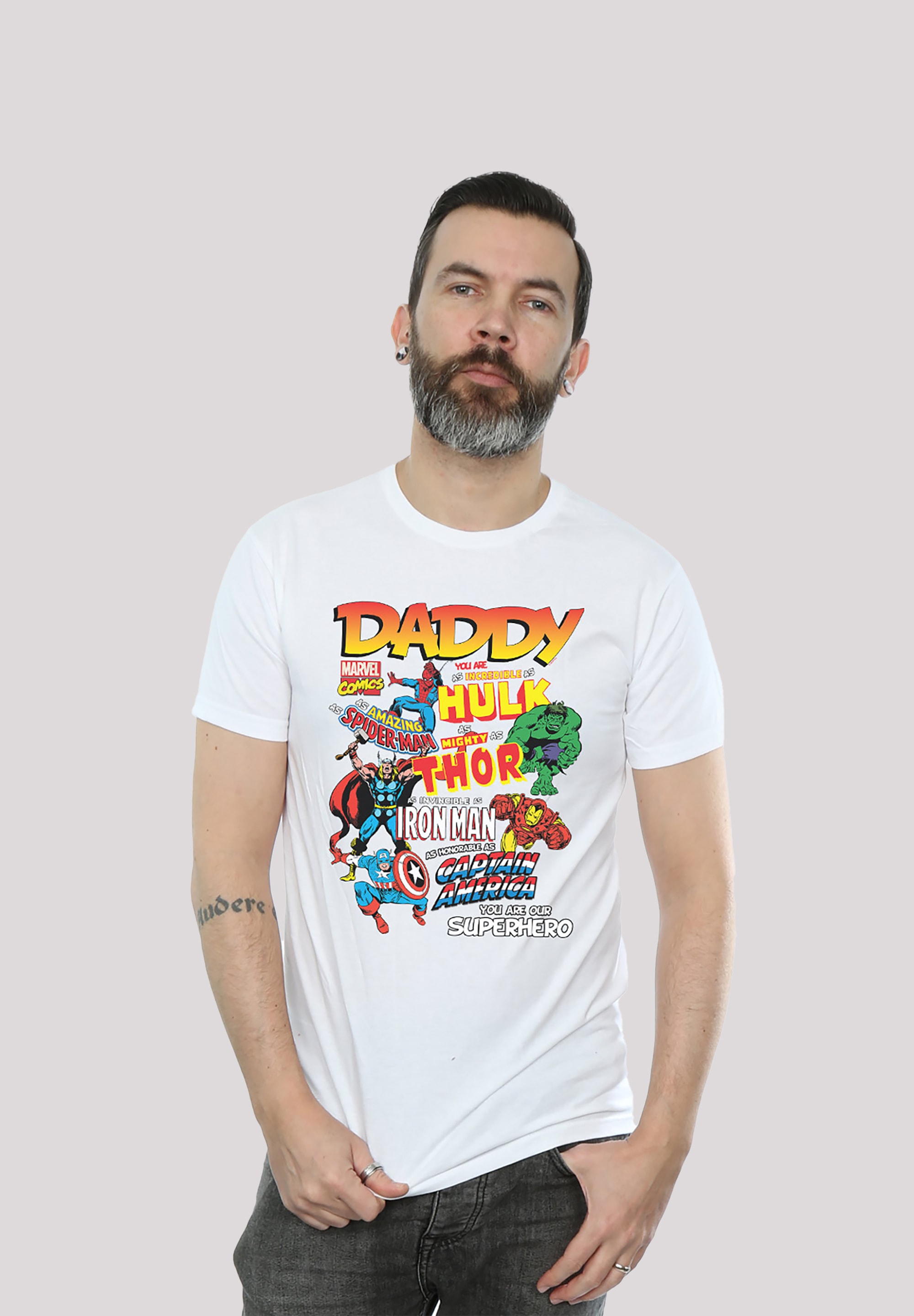 T-Shirt »Marvel Comics Our Dad Superhero«, Print