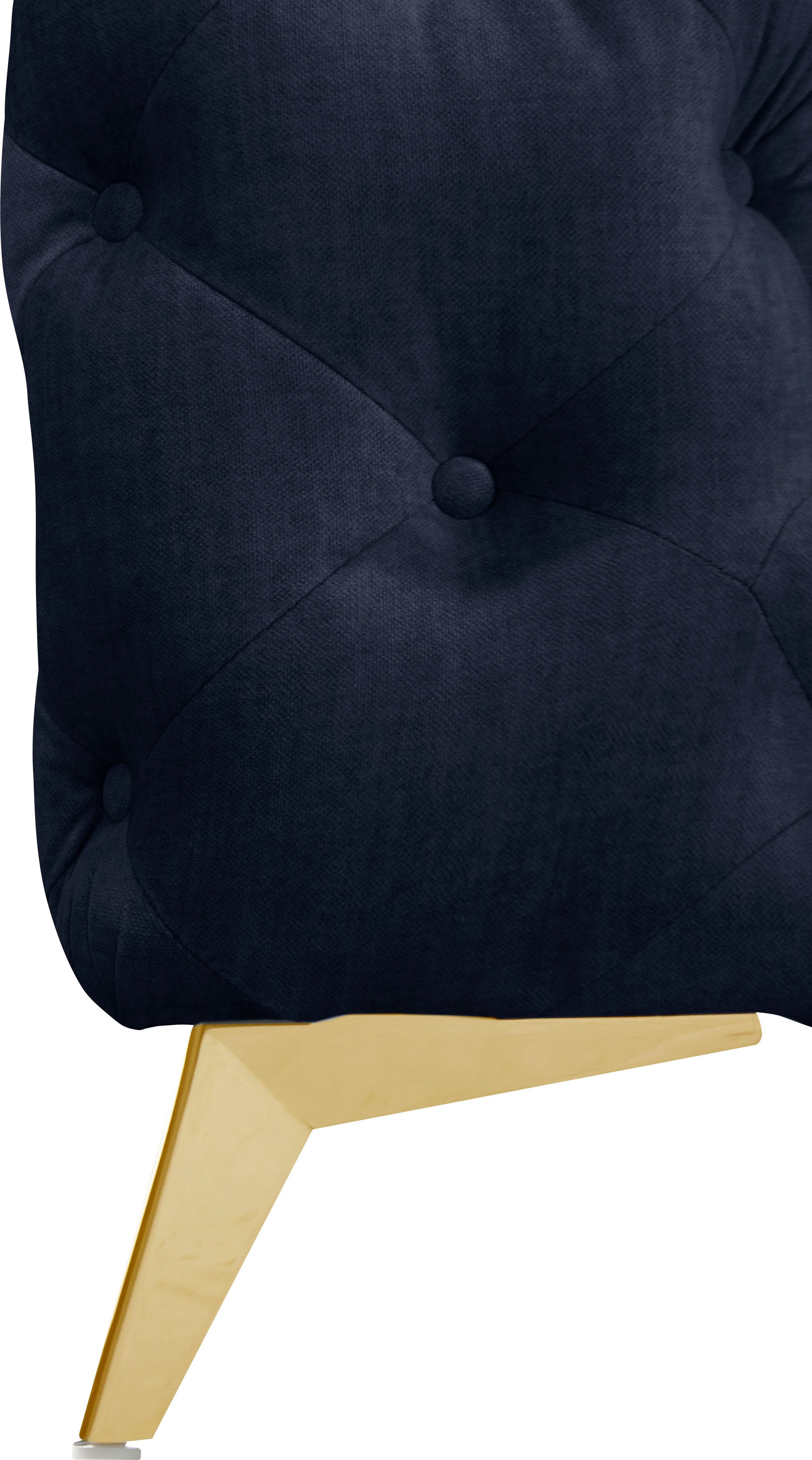 Leonique Chesterfield-Sofa »Ecksofa GLYNIS L-Form mit Wellenunterfederung, Maße B/T/H 264/264/75cm«, aufwändige Knopfheftung, moderne Chesterfield Optik, Fußfarbe wählbar