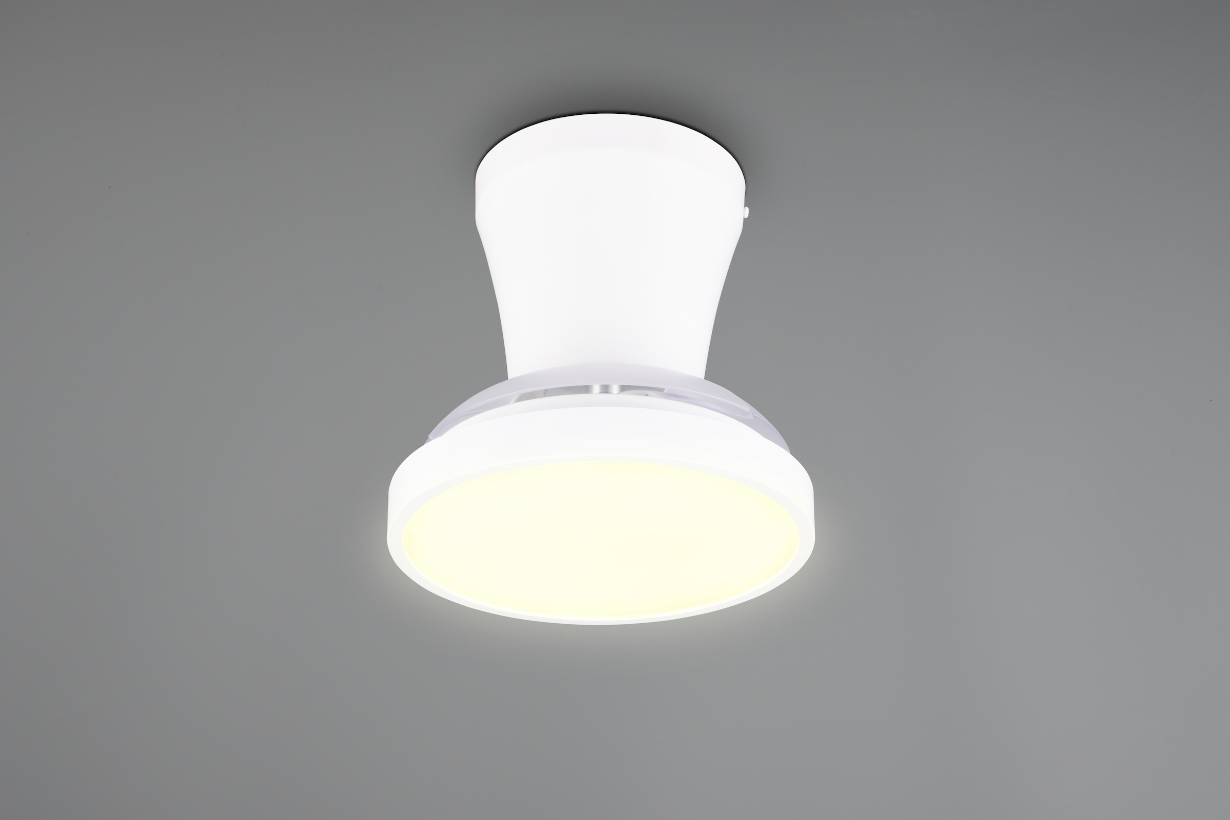 REALITY Leuchten LED Deckenleuchte »MOSS mit Ventilator, Deckenventilator mit ausklappbaren Flügeln 10W« LED-Board 1 Stk. Farbwechsler | warmweiß - kaltweiß Ø 22 - 41 cm (aufgeklappt), 6 Stufen, LED 13W CCT dimmbar Timer Fernb.