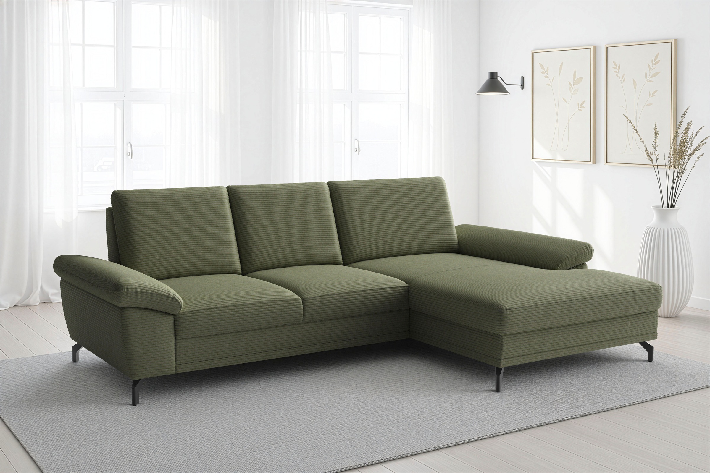 sit&more Ecksofa "Chelsea L-Form, B: 264 cm, Armteil- & Sitztiefenverstellung" optional Schlaffunktion und Bettkasten