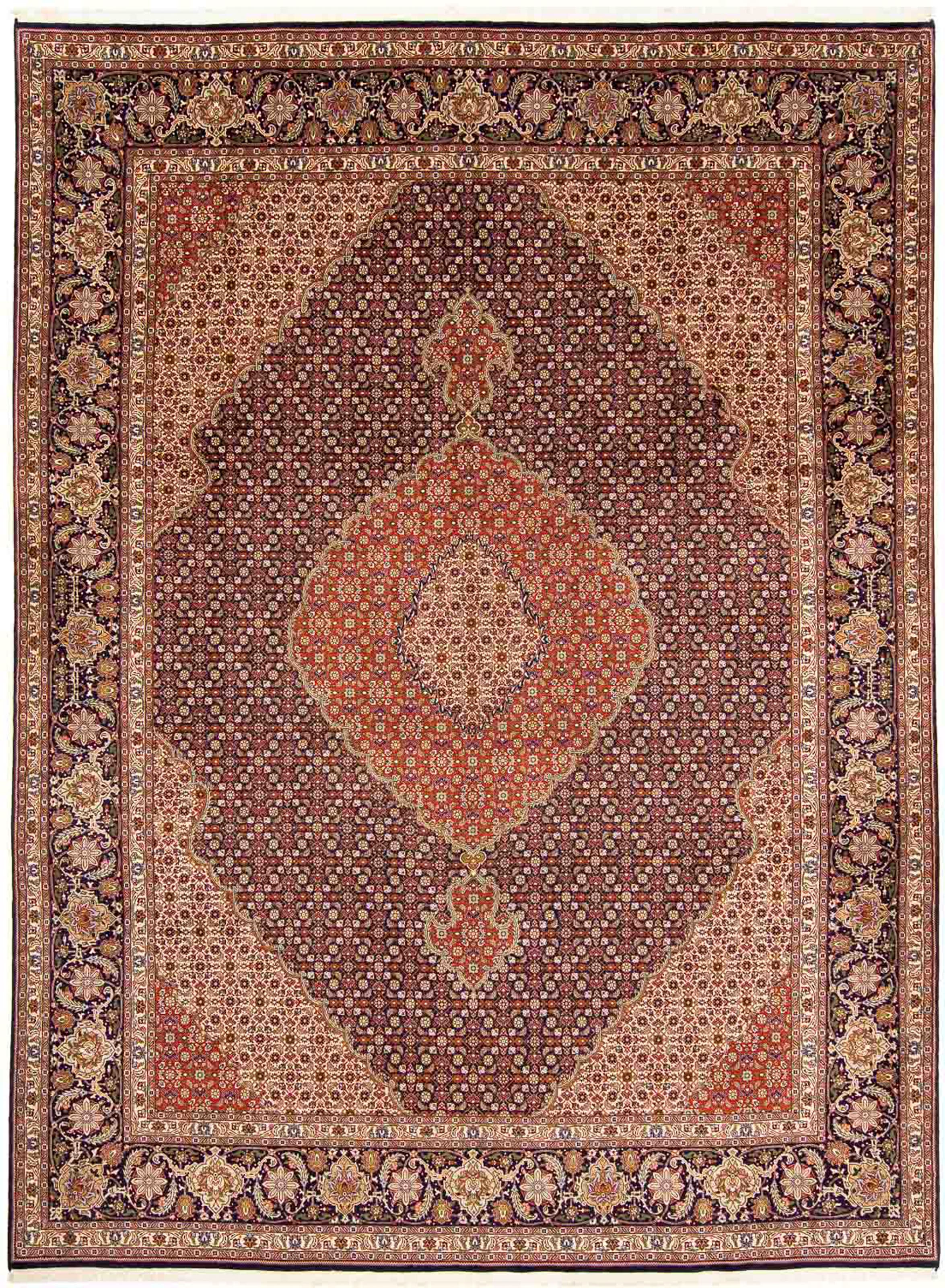 morgenland Orientteppich »Perser - Täbriz - 393 x 293 cm - mehrfarbig«, rechteckig, Wohnzimmer, Handgeknüpft, Einzelstück mit Zertifikat