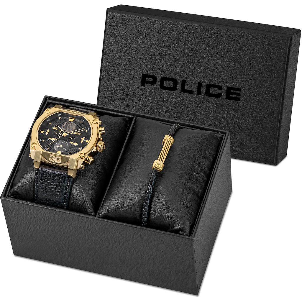 Police Multifunktionsuhr »NORWOOD, PEWJF2226801-SETA«, (Set, 2 tlg., mit Schmuckarmband)