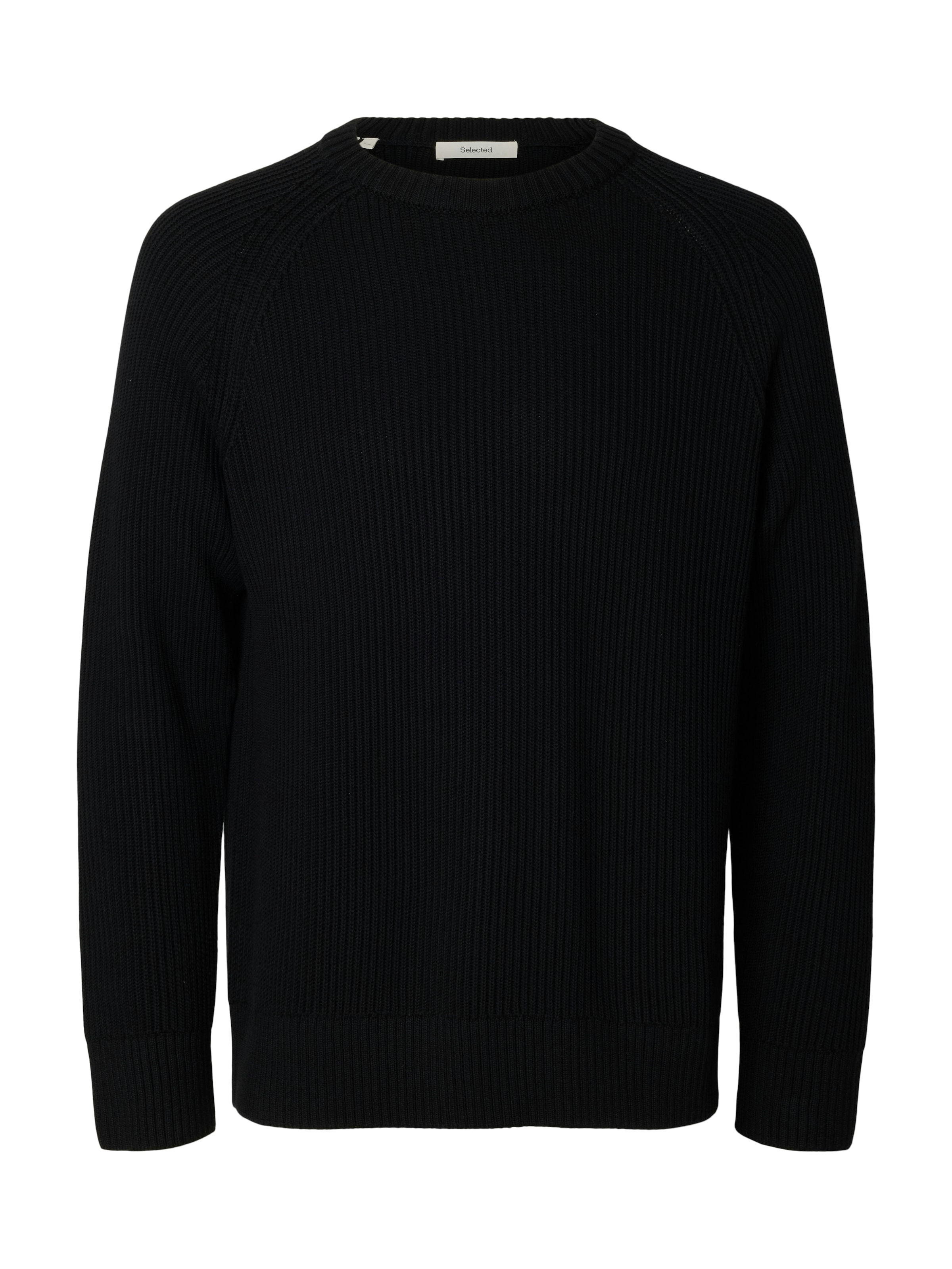 SELECTED Rundhalspullover »SLMBRAUN KNIT RIB CREW NECK NOOS« Baumwolle, relaxed fit
