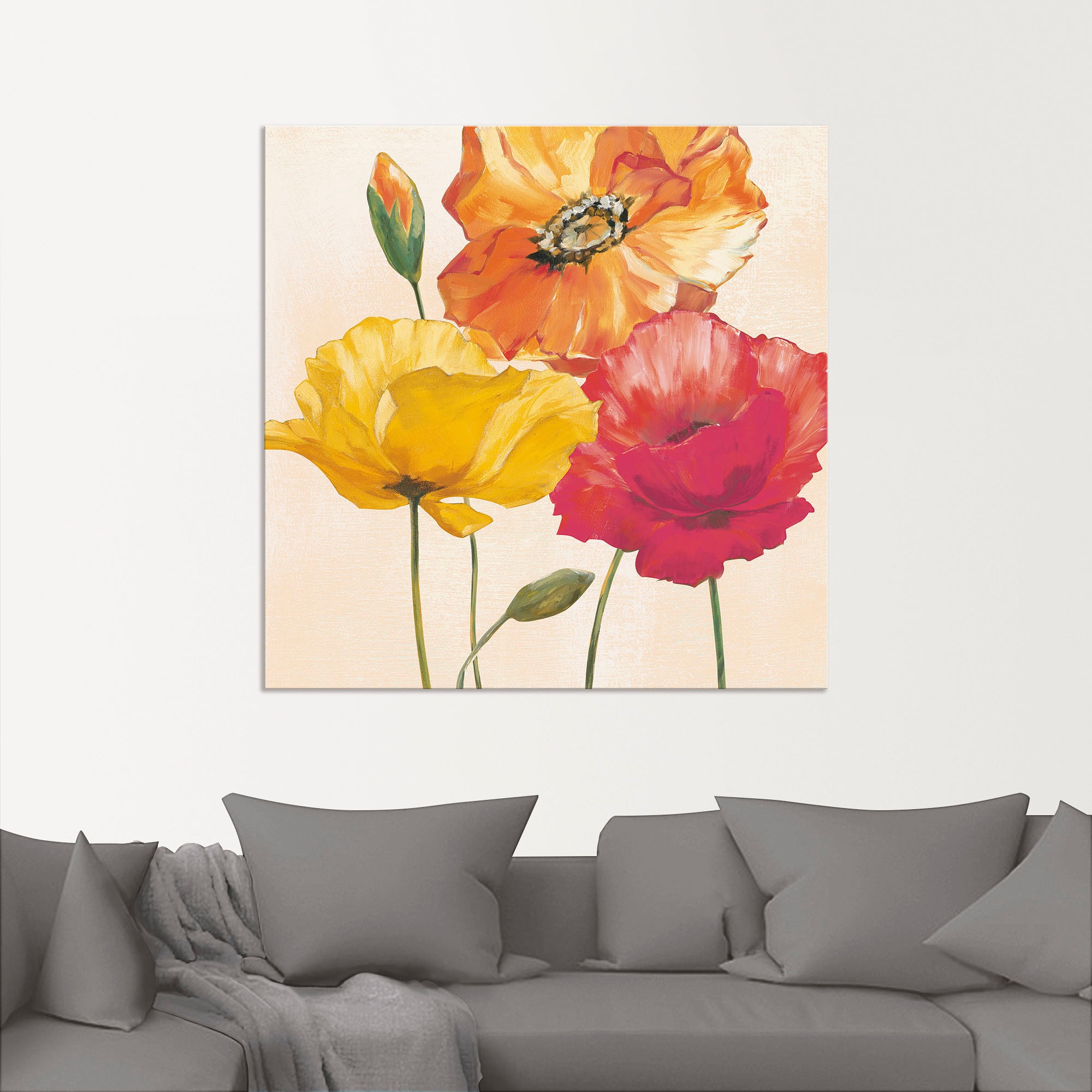 Artland Wandbild »Bunte Mohnblumen I«, Blumenbilder, (1 St.), als Alubild, Outdoorbild, Leinwandbild, Poster, Wandaufkleber