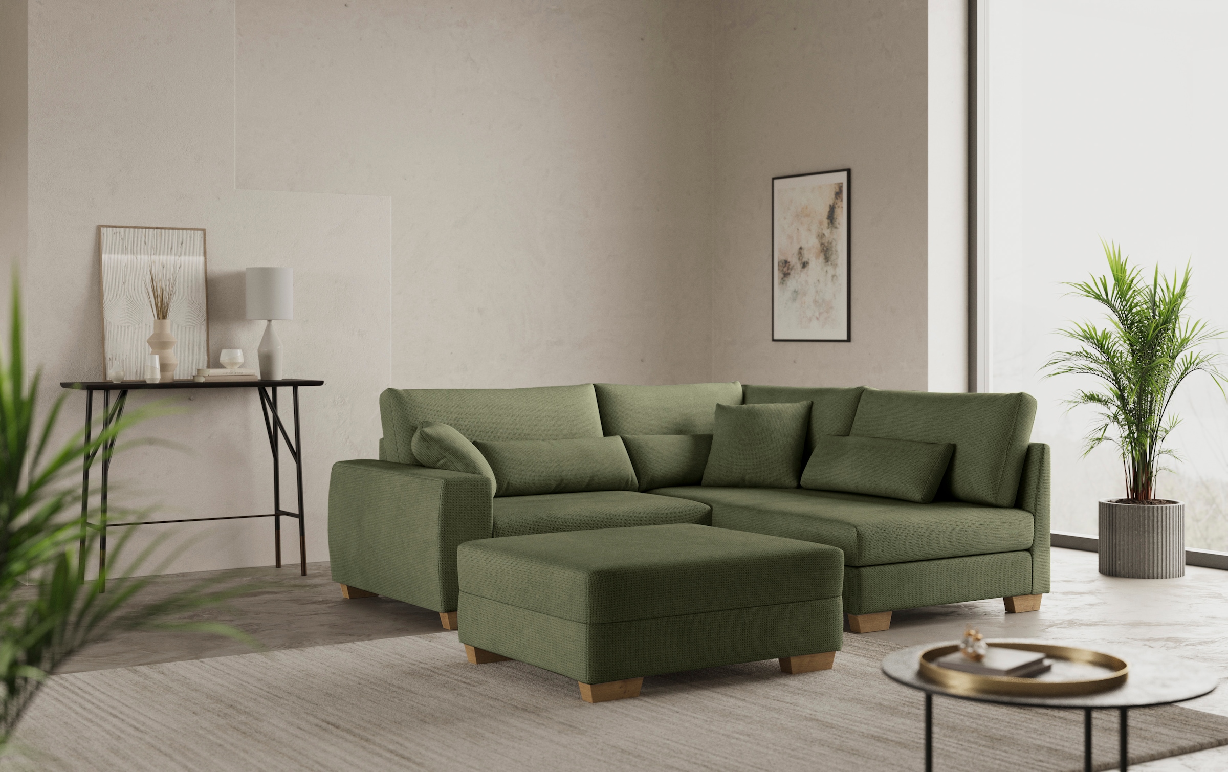 Home affaire Ecksofa "DuraSpring", mit Taschenfederkern, bis 140 kg belastb günstig online kaufen