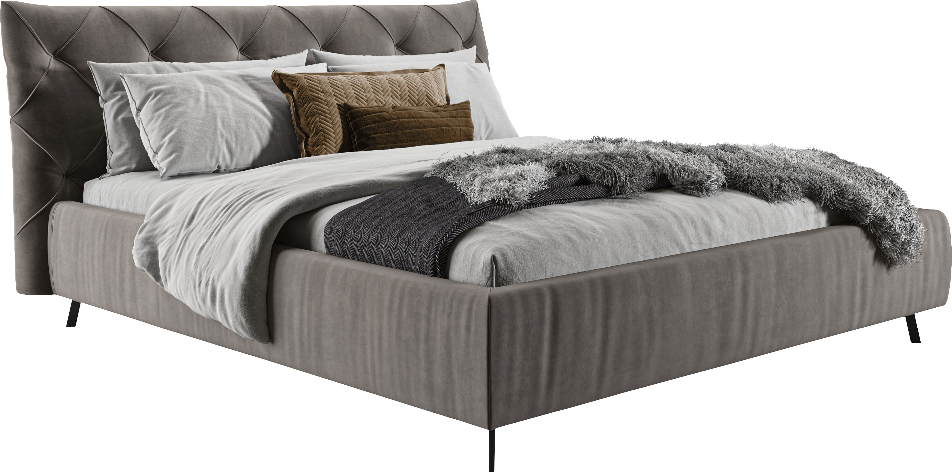 Home affaire "Elloree, in 4 Breiten bis 200cm, auch in Leder" Kopfteilhöhe 105 cm, belastbar bis 280 kg, auch in Überlänge 220cm