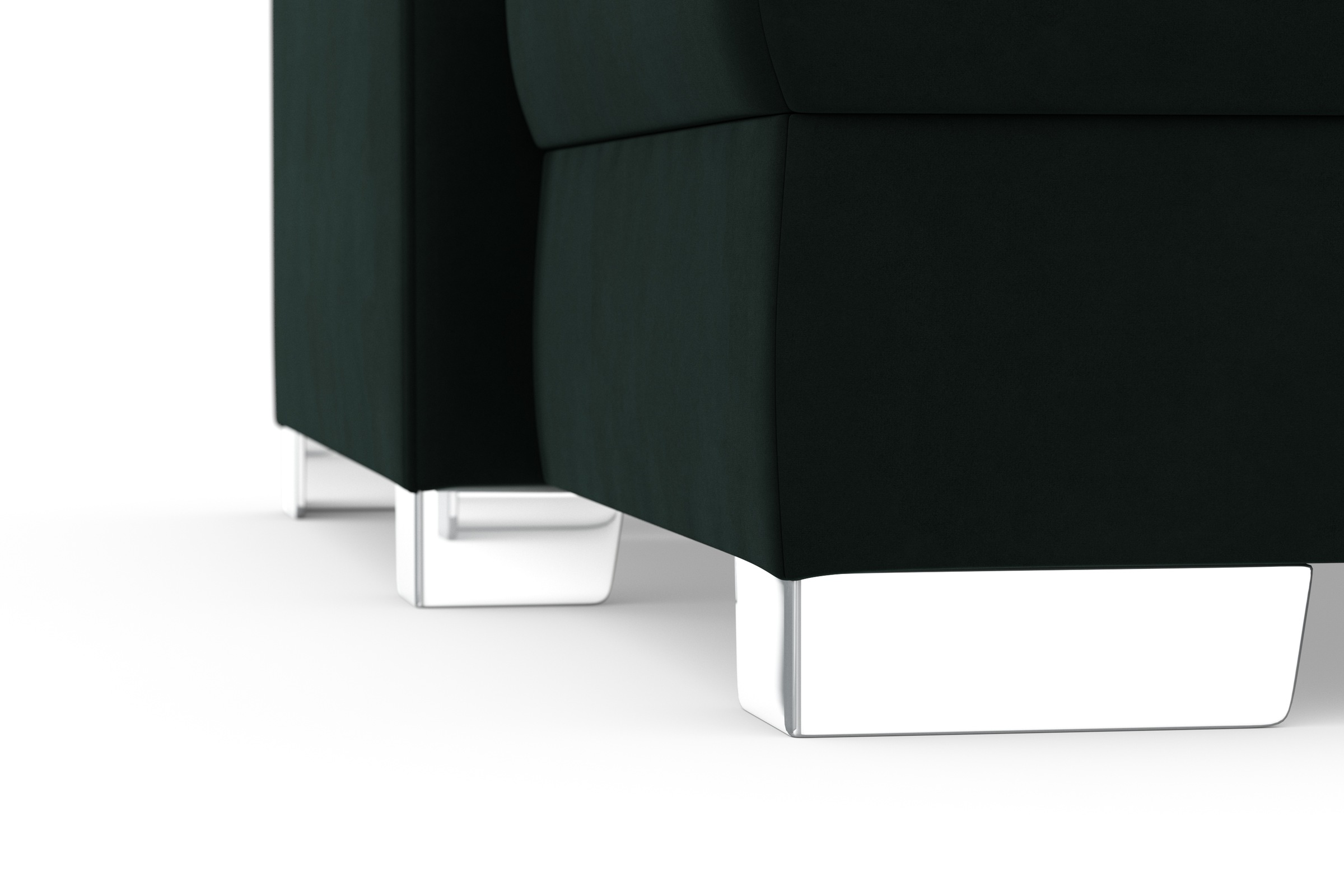 DOMO collection Ecksofa »Anzio L-Form, whlw. Bettfunktion, Federkern, hochwertig, Breite 271 cm«, Ohne Bettfunktion, Recamiere links, Samtoptik, grün
