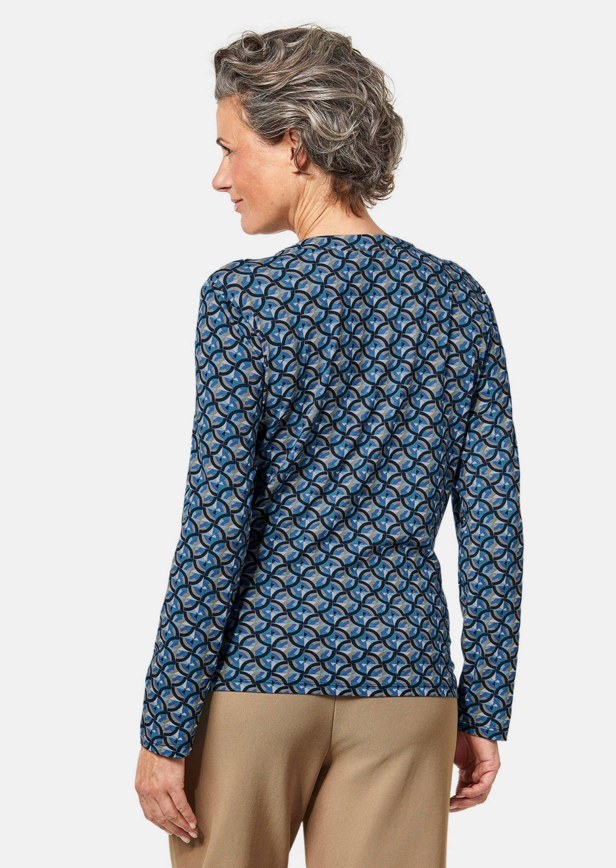 GOLDNER Longpullover »Bluse Kurzgröße - Weiche Jerseybluse mit wundervollem Druck«