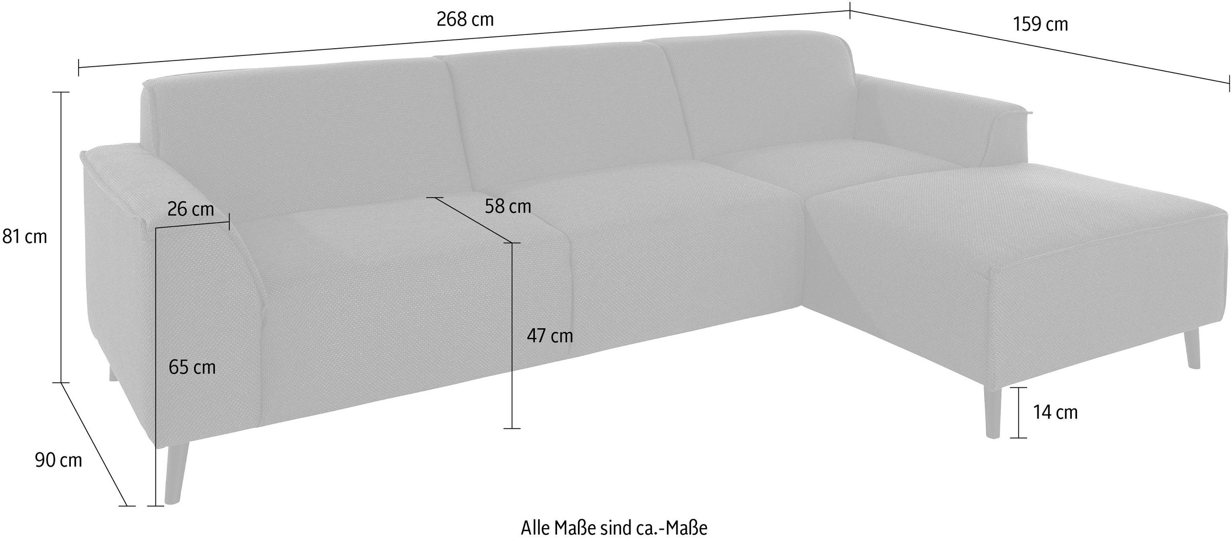 Thumbnail - DOMO collection Ecksofa "Amora, inklusive komfortablem Federkern für mehr Sitzkomfort, L-Form", mit Recamiere, zeitlos u...