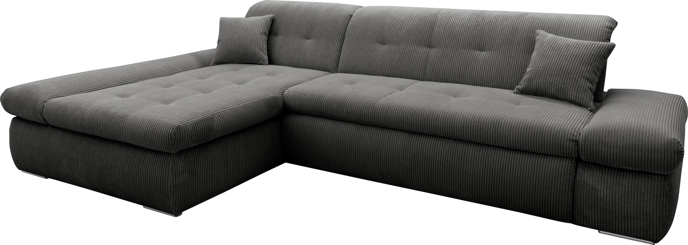 DOMO collection Ecksofa »Moric, L-Form, XXL-Sofa - Breite 300cm«, wahlweise mit Bettfunktion und Armteilverstellung, Cord