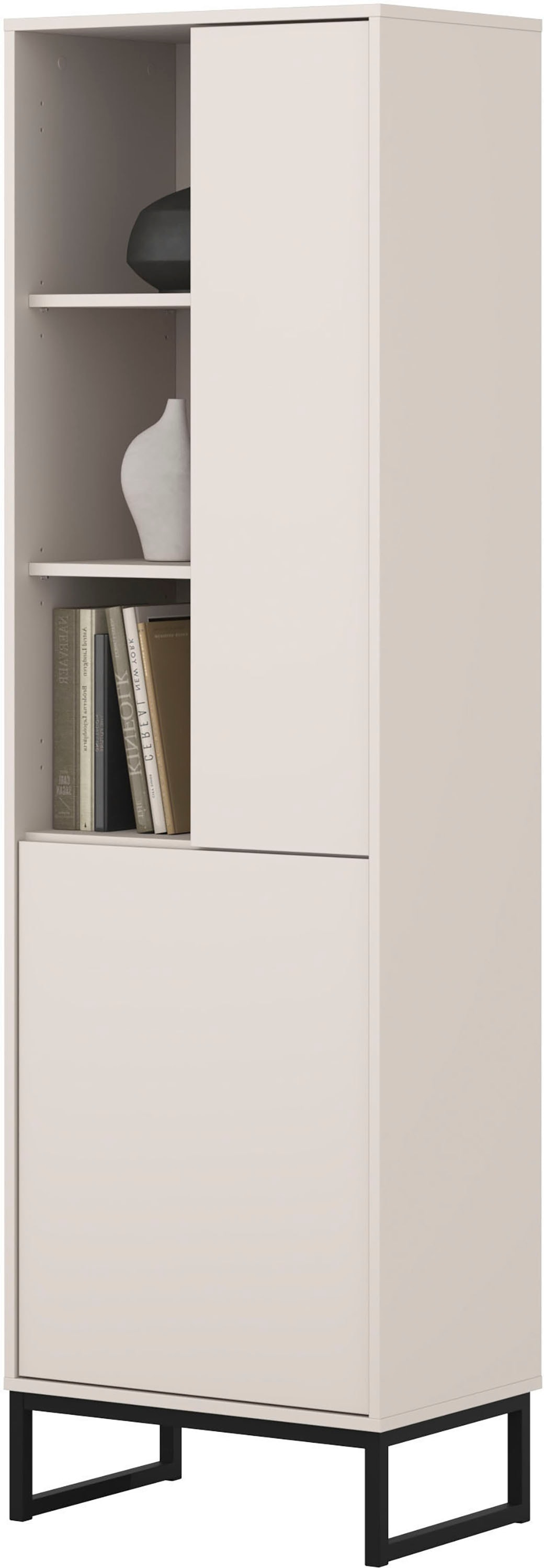 OTTO home Vitrine »Loft, Höhe 180 cm, moderne grifflose Standvitrine mit 2 Türen« Hochschrank mit viel Stauraum, verstellbaren Einlegeböden, Regal
