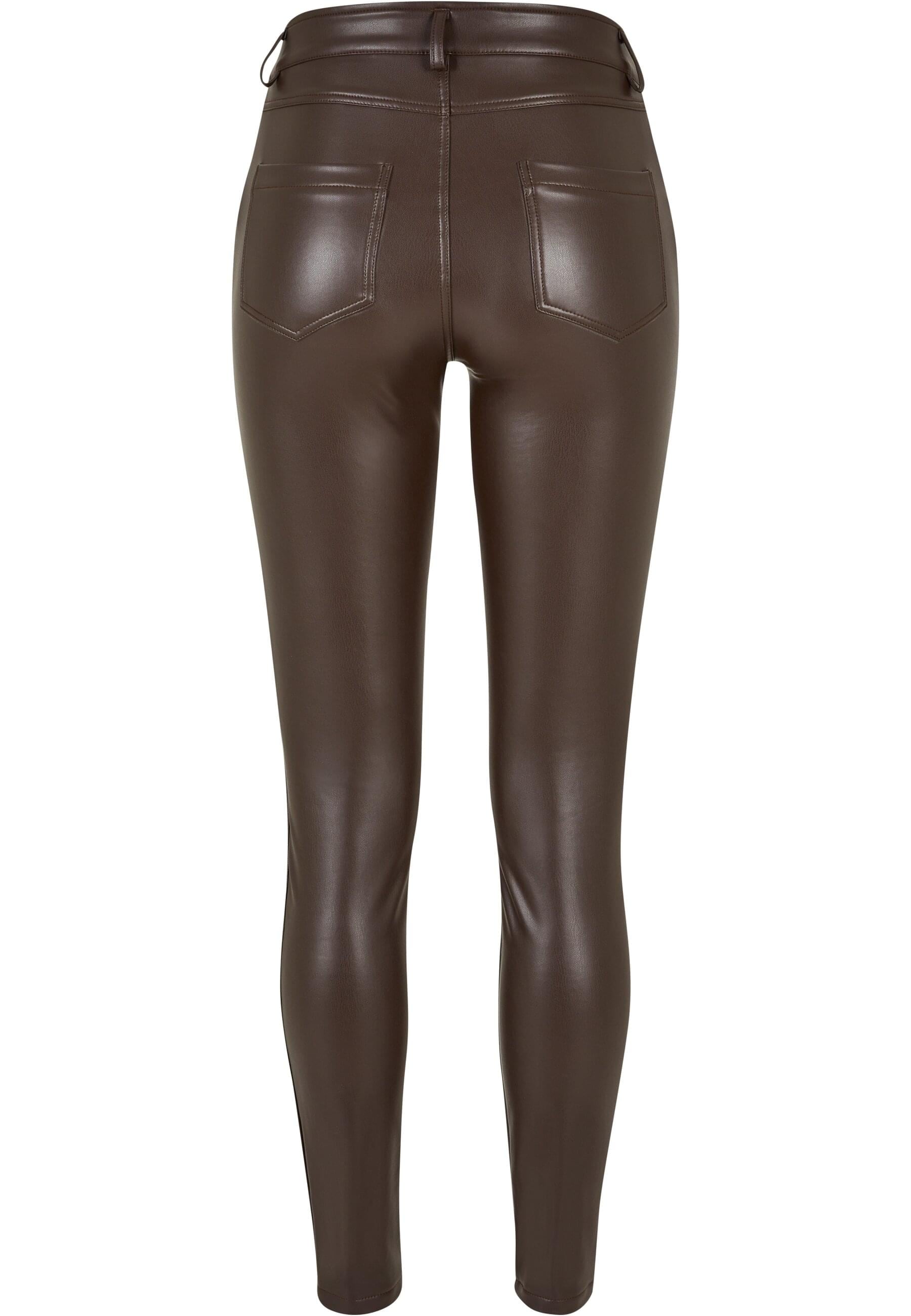 URBAN CLASSICS Stoffhose »Urban Classics Damen Ladies Mid Waist Synthetic Leather Pants«, (1 tlg.)