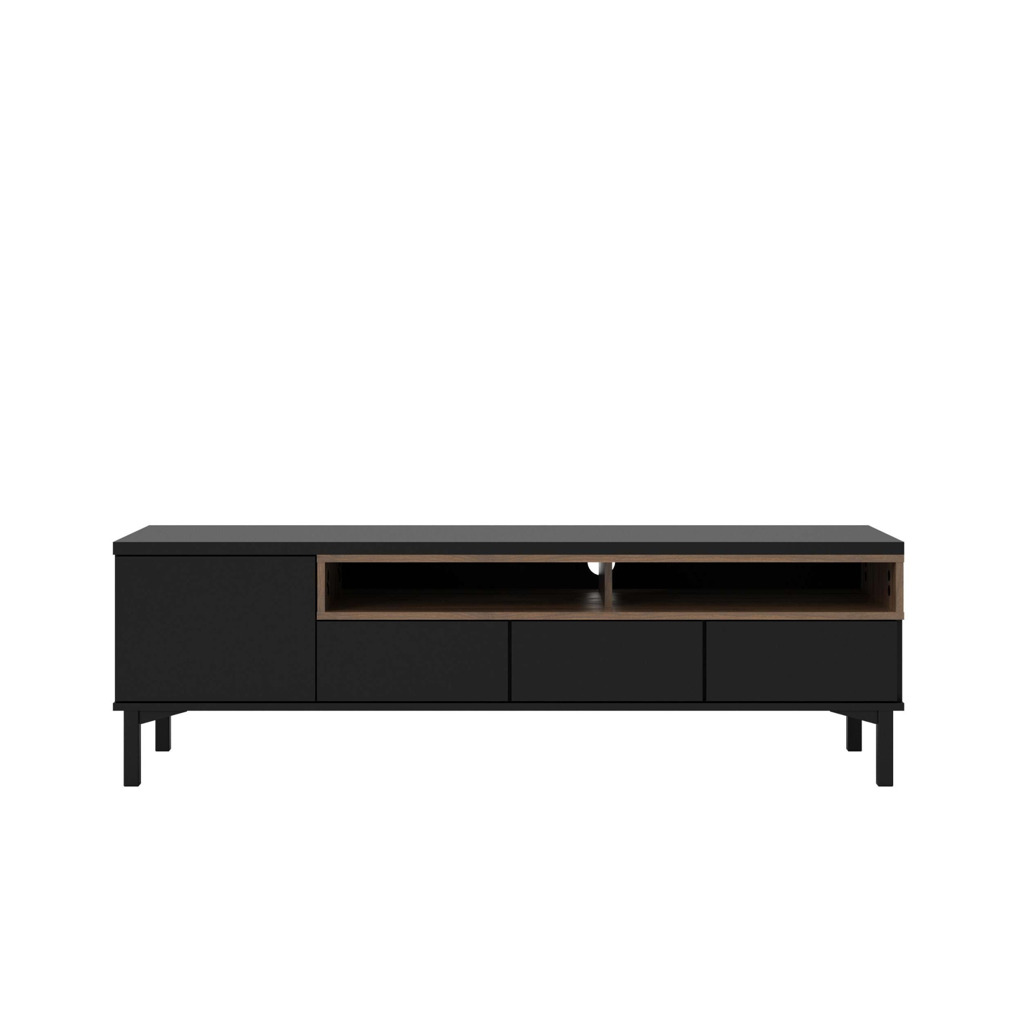 Home affaire TV-Board "Roomers TV-Board, TV-Möbel, TV-Unit, Media-Möbel, Sideboard" Breite/Höhe 156/48 cm, 2 offene Fächer mit Rahmen-Optik, Kabelführung