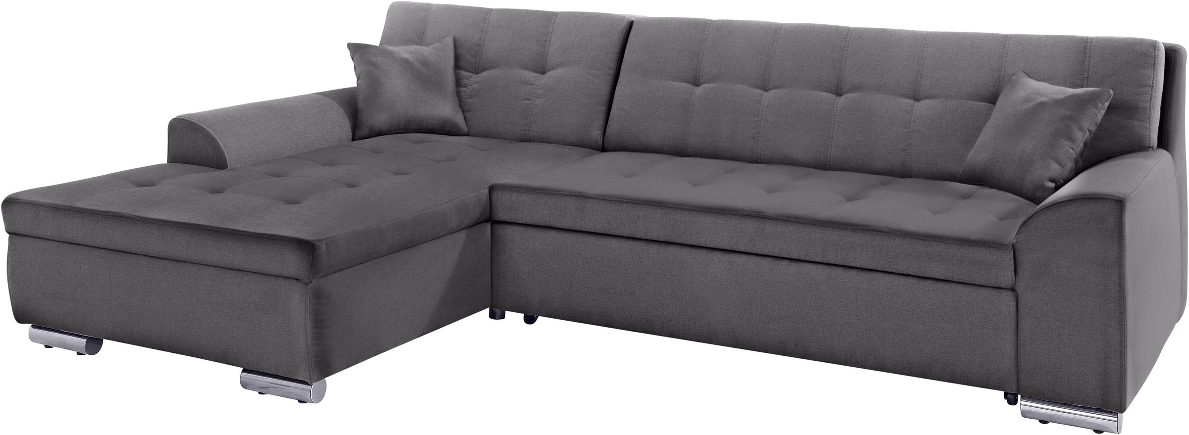 DOMO collection Ecksofa »Aversa, moderne Steppung im Sitz und Rücken, geschwungene Armlehnen,«, L-Form, wahlweise mit Bettfunktion