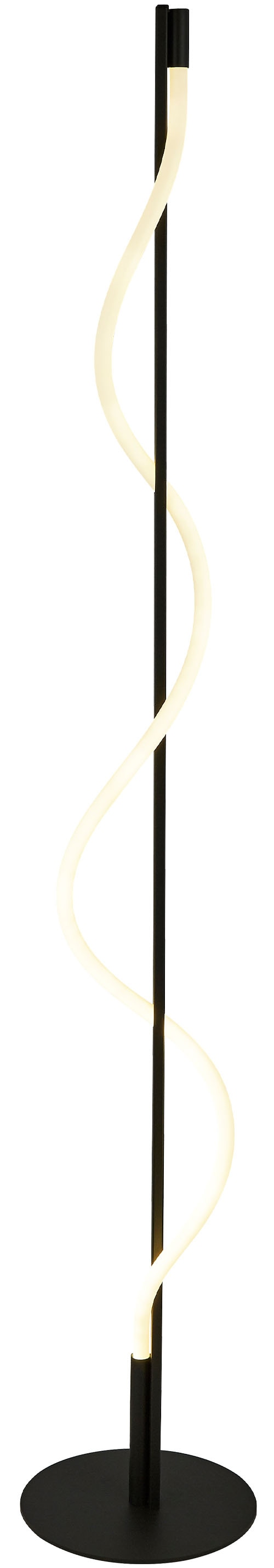 "SEARCHLIGHT Stehlampe ""Serpent Floor Lamp - Black Metal & Opal Tube"", schwarz (matt schwarz und weiß), 1, Ø 23cm H: 141cm, 1 Stk., Leuchten