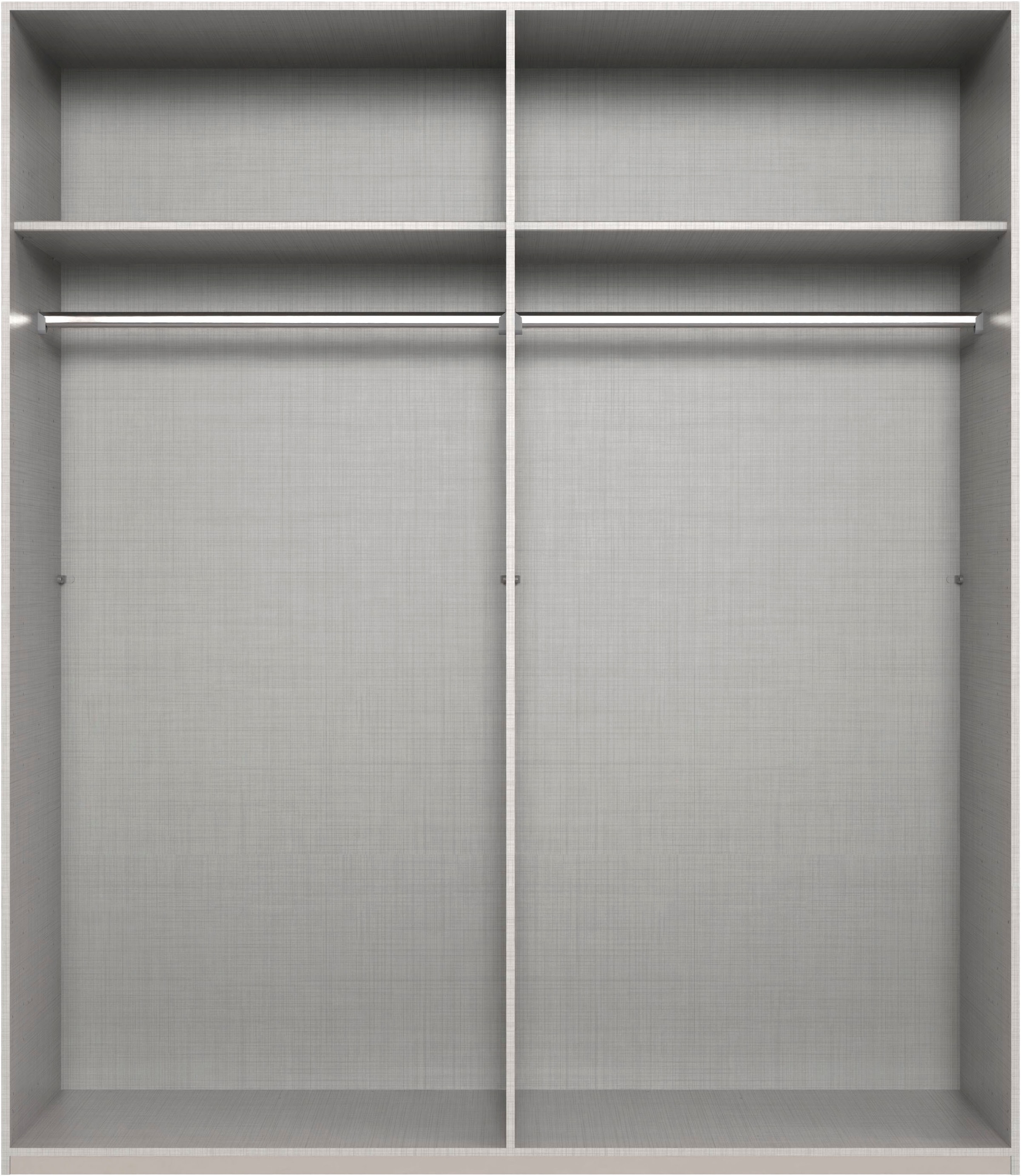 Wimex Kleiderschrank »Mugano, in 5 Breiten und 2 Höhen, Made in Germany«, (in Basic oder Premium Ausstattung mit 2 weiteren Einlegeböden), mit langen Griffstangen aus Metall, wahlweise mit oder ohne Spiegel