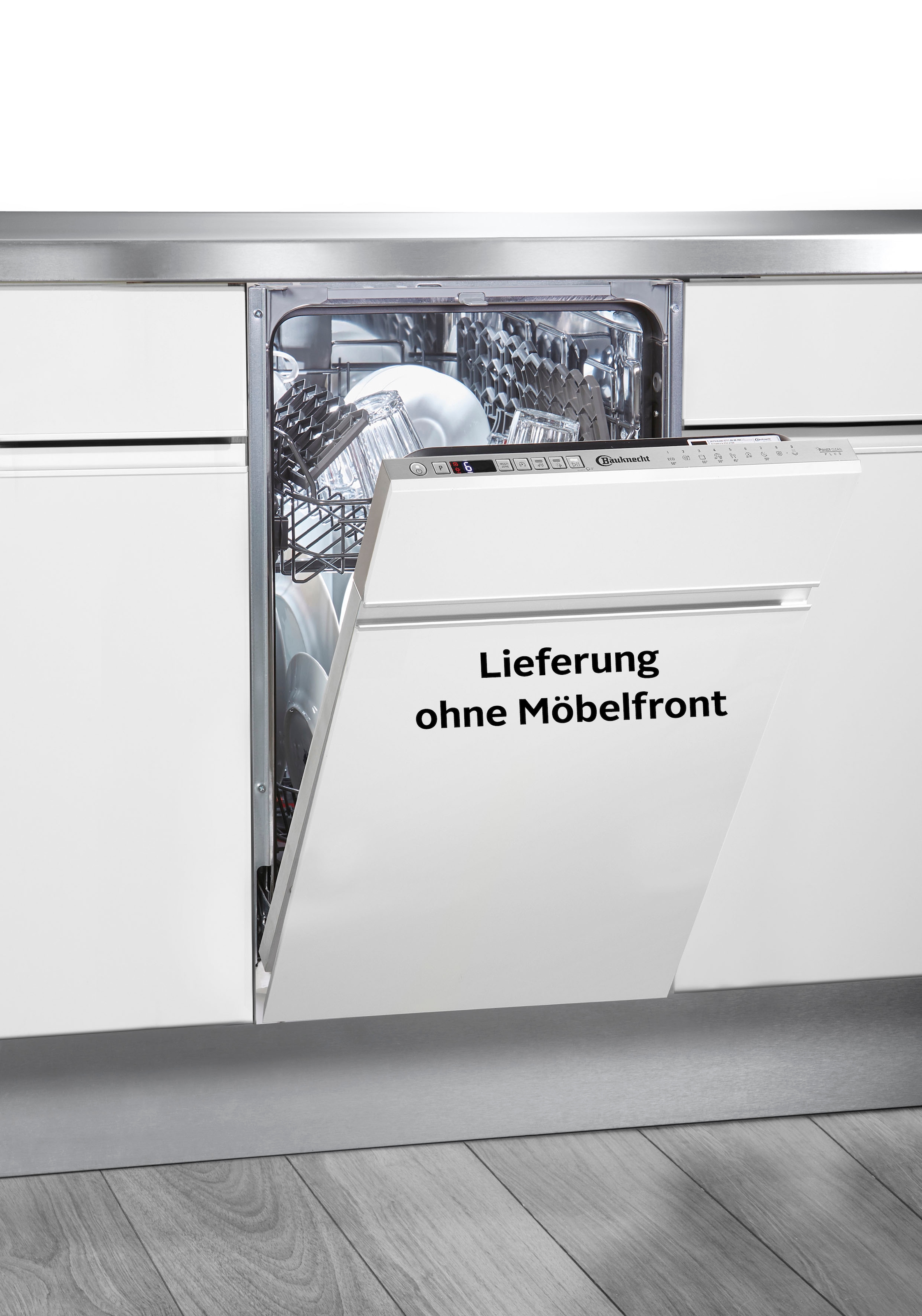 BAUKNECHT vollintegrierbarer Geschirrspüler "BSIO 3T223 PE X (2)" 10 Maßgedecke PowerClean Hochdruckdüsen – reinigt hartnäckigste Verschmutzungen