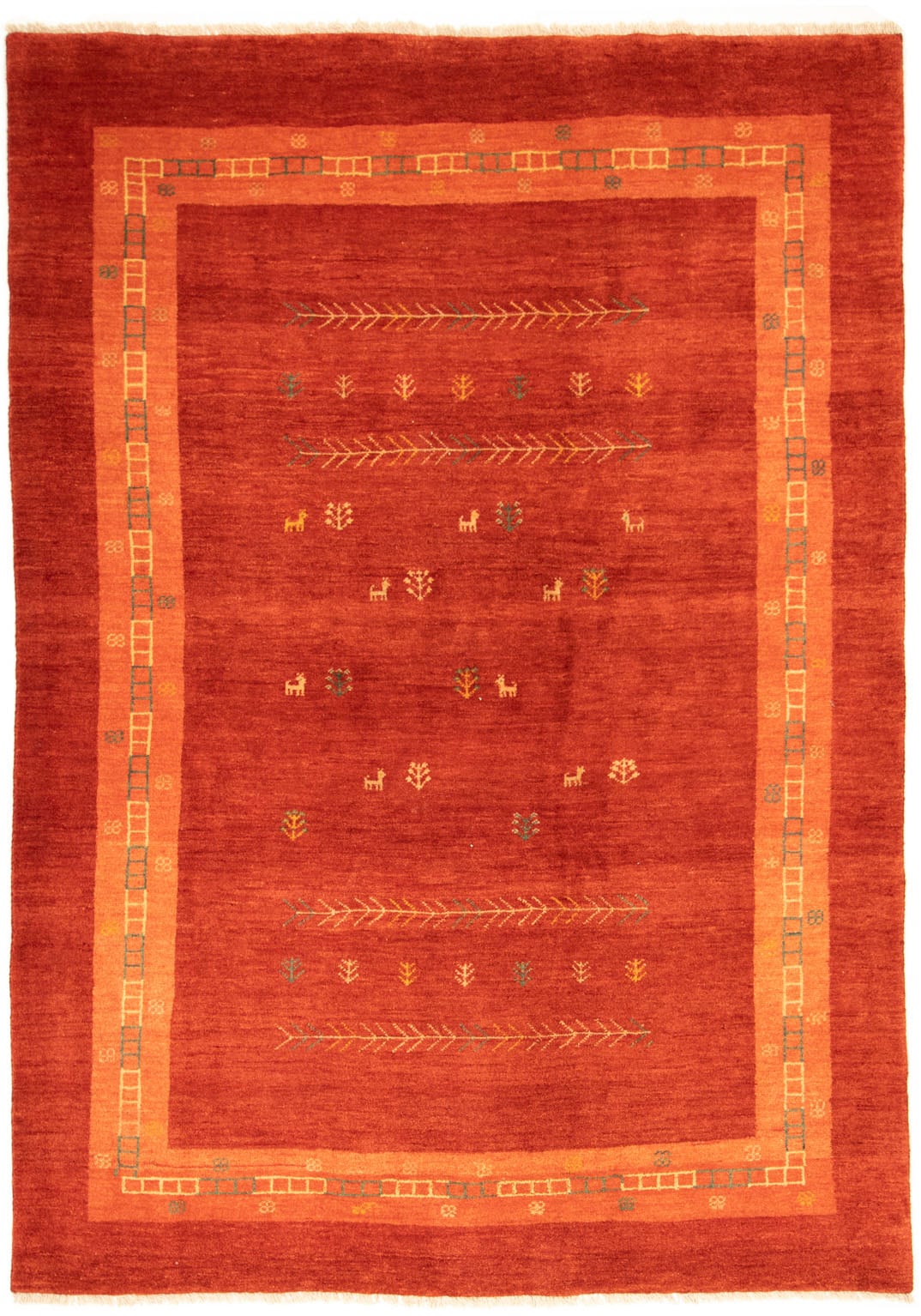morgenland Wollteppich »Loribaft Teppich handgeknüpft rot«, rechteckig,  handgeknüpft | BAUR