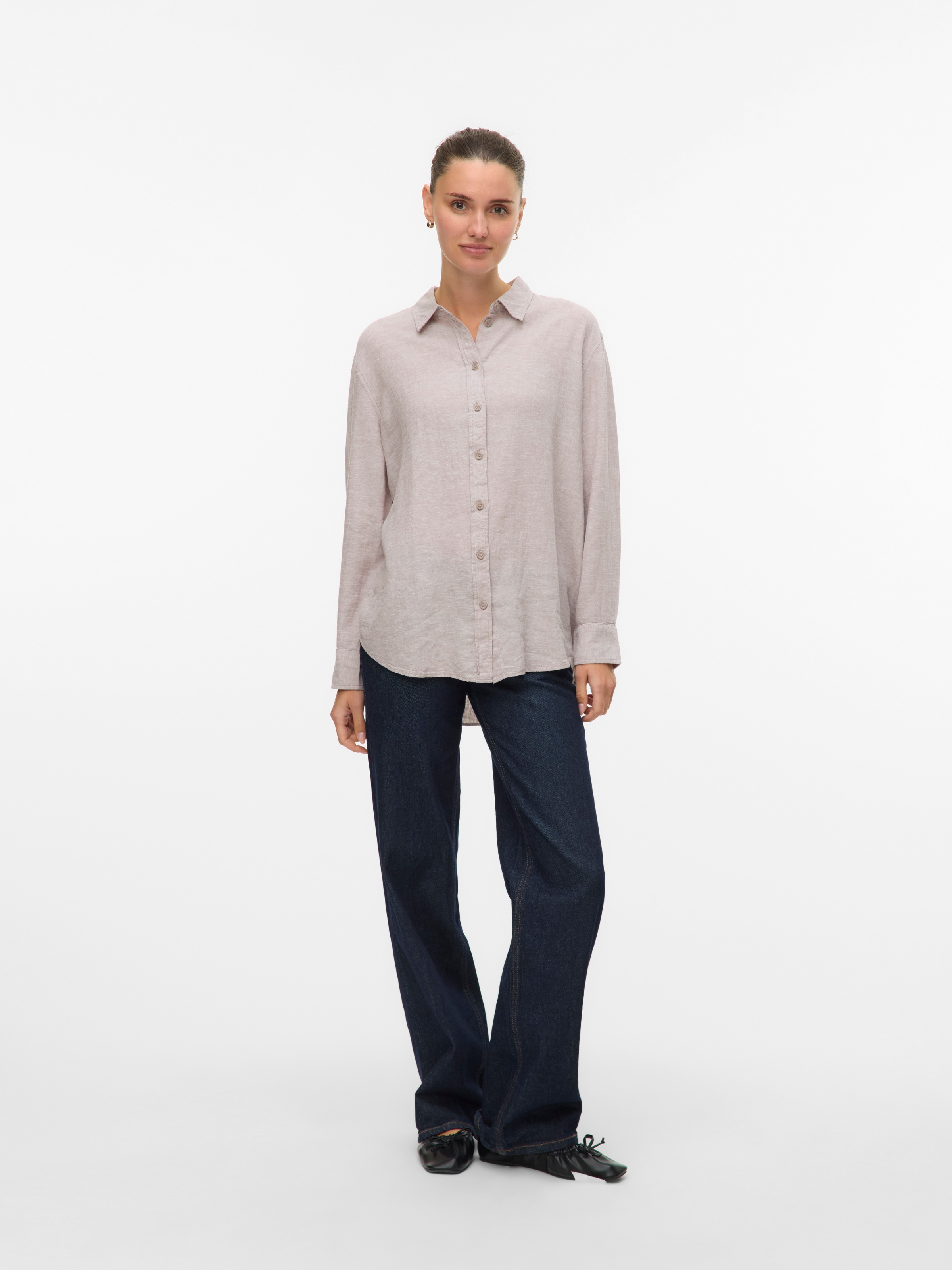 Vero Moda Hemdbluse »VMLINN LINEN LS SHIRT WVN NOOS«, hochwertige Qaulität mit Leinen