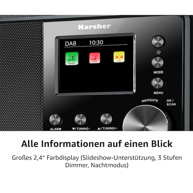 Karcher Digitalradio (DAB+) »DAB 3000«, (Digitalradio (DAB+)-FM-Tuner mit  RDS-UKW mit RDS 3 W) | BAUR