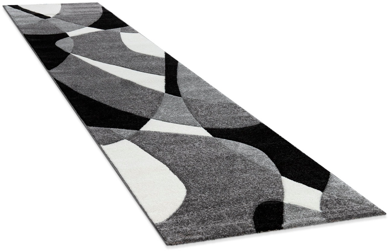 Paco Home Läufer "Diamond 664" rechteckig 16 mm Höhe Teppich-Läufer, Kurzflor, 3D-Design, modernes geometrisches Muster