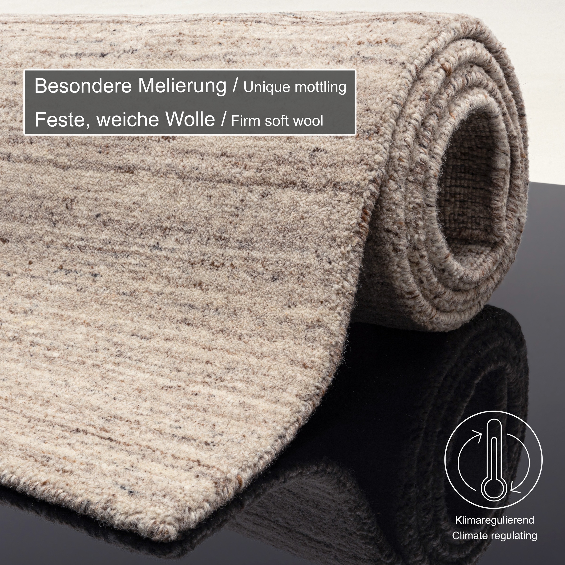 THEKO Pure UNI Rug Natural Beige 60x90cm 3
