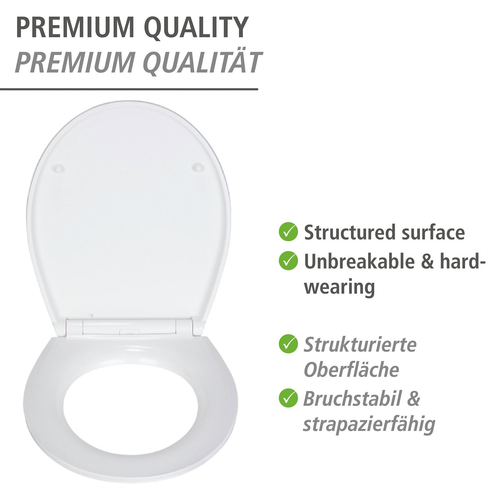 WENKO WC-Sitz »Agate« mit Relief, aus antibakteriellem Duroplast