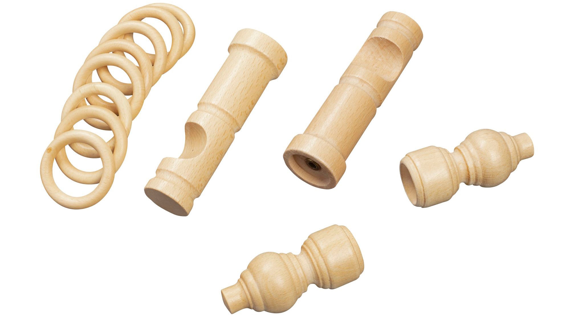 SN DECO GROUP Gardinenstange »Filigrano«, 1 läufig-läufig, Fixmaß, 28 mm, Holz, verschiedene Längen und Farben, Komplettset