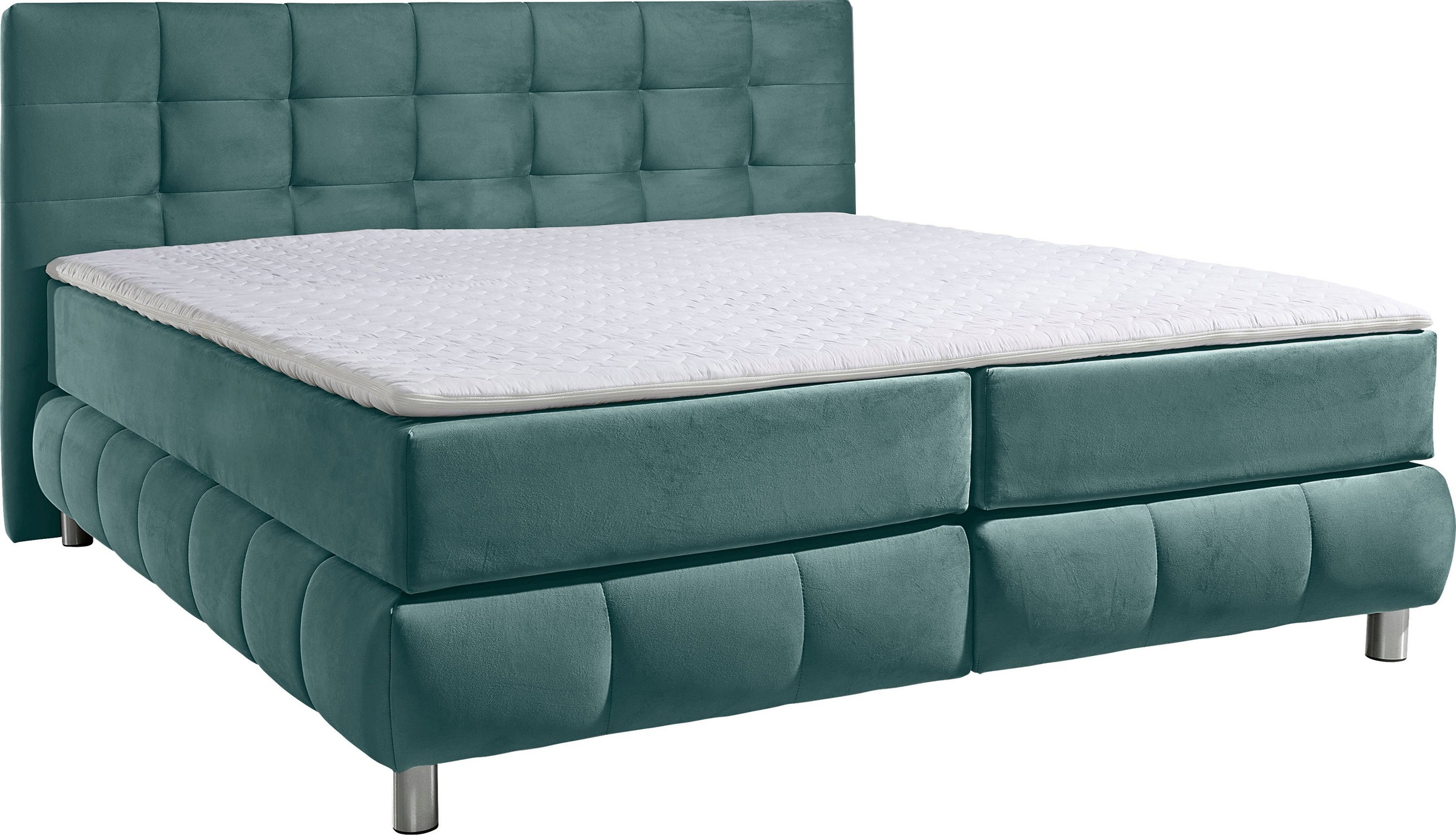 Thumbnail - Home affaire Boxspringbett "Salo XXL" in Samtoptik oder Struktur, 6 Breiten in Überlänge 220cm, 4 Härtegrade